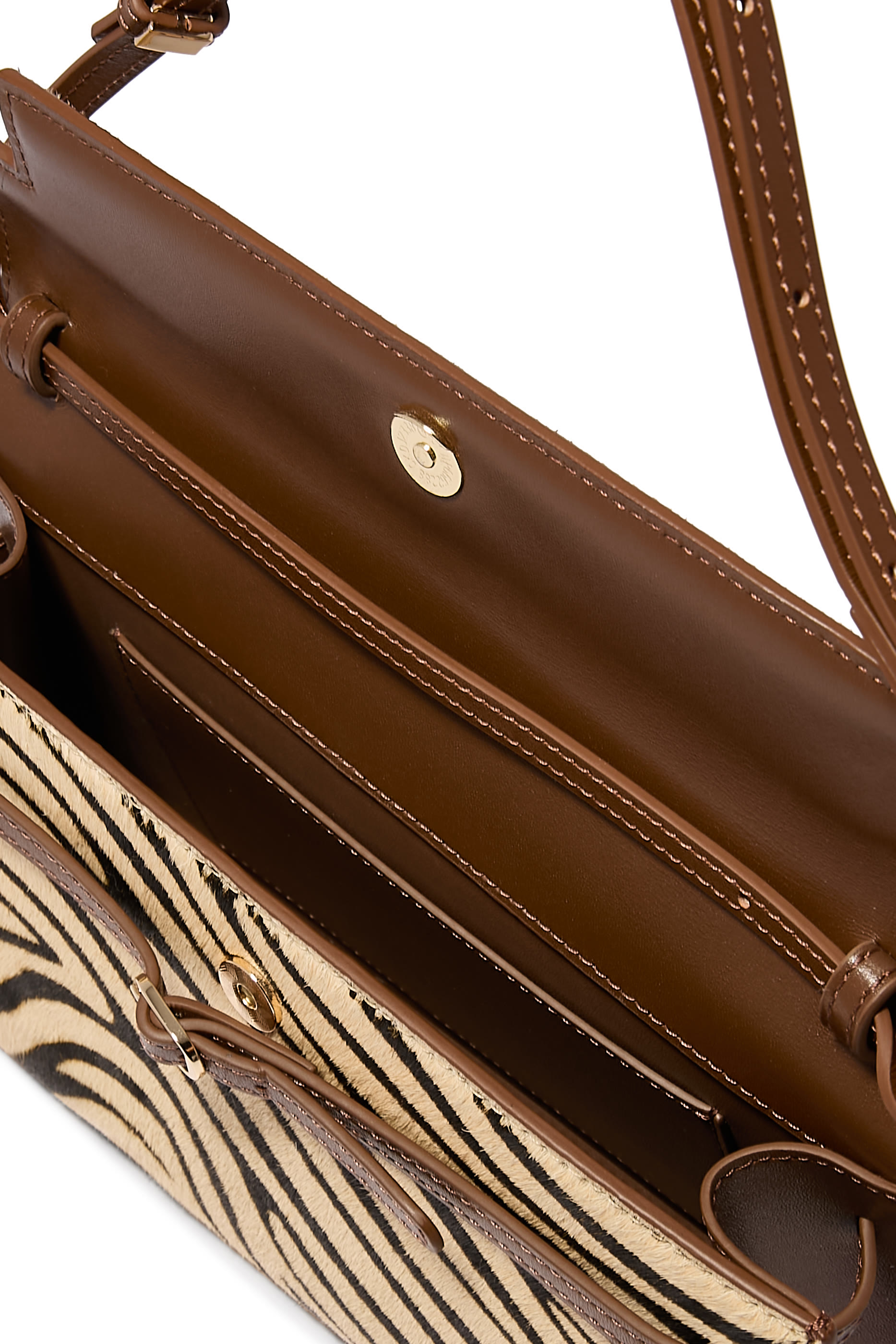 حقيبة كتف بنقشة زيبرا