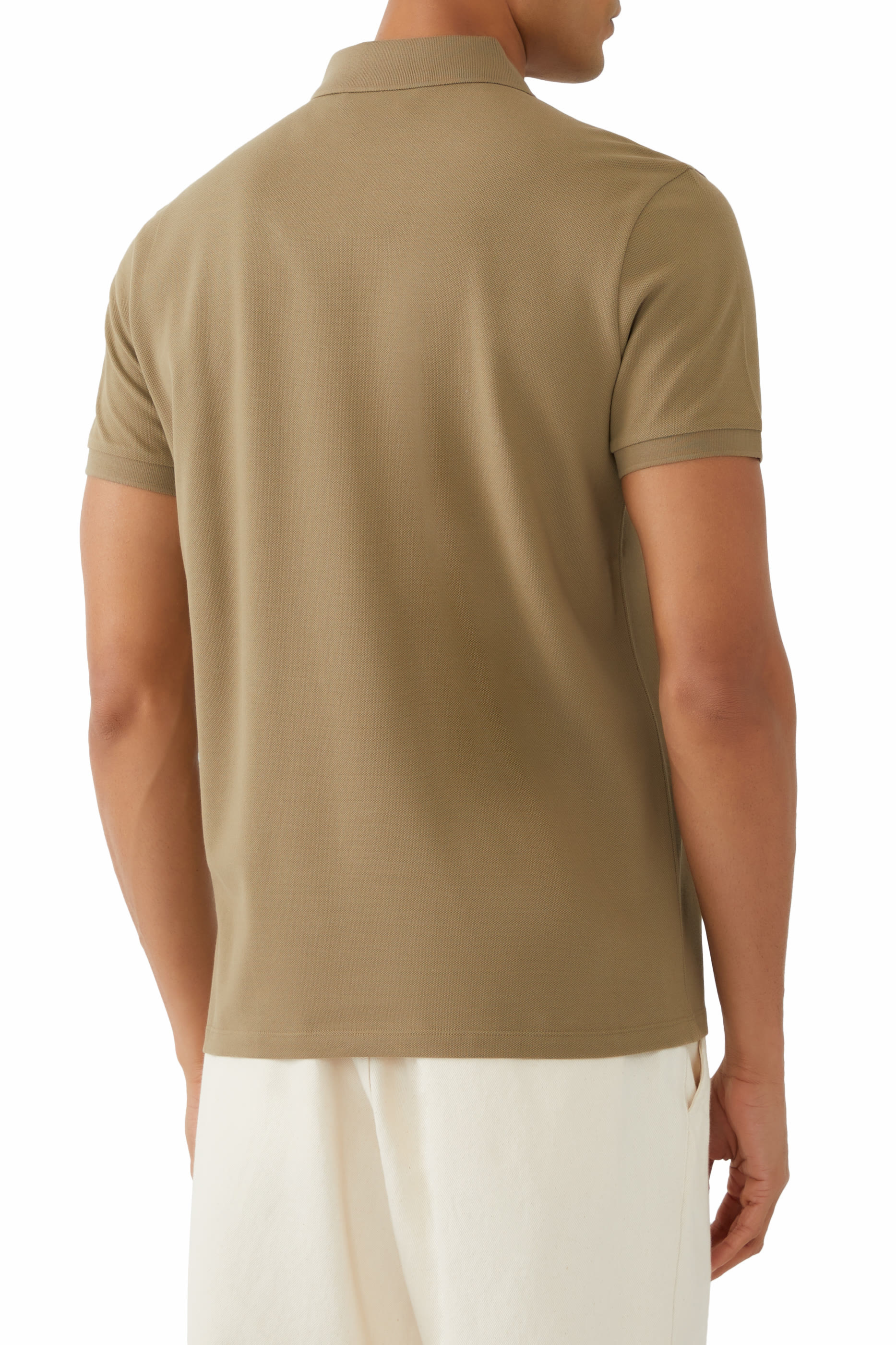 قميص بولو برقعة شعار الماركة قطن بيكيه