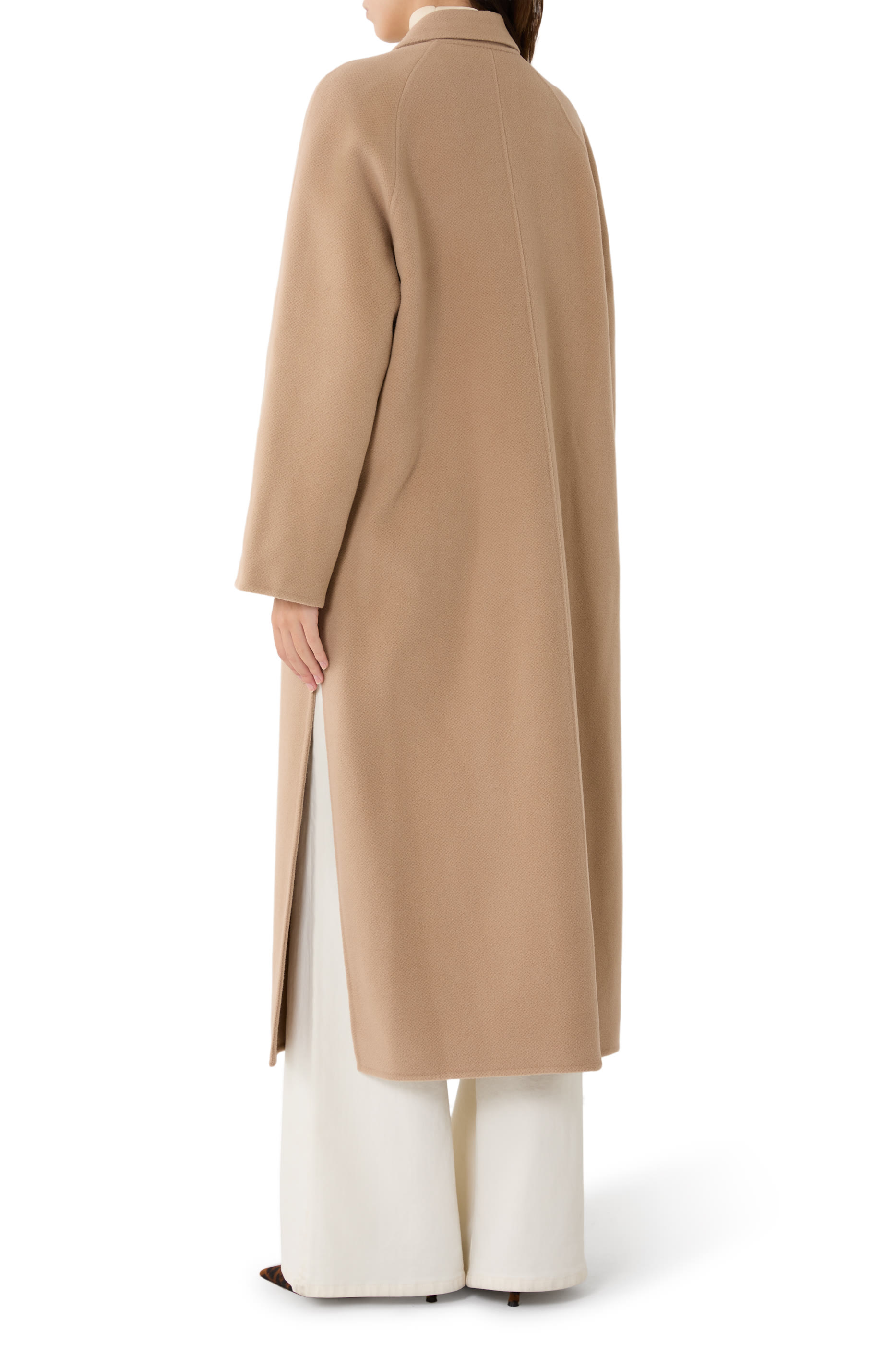 معطف طويل بصفي أزرار