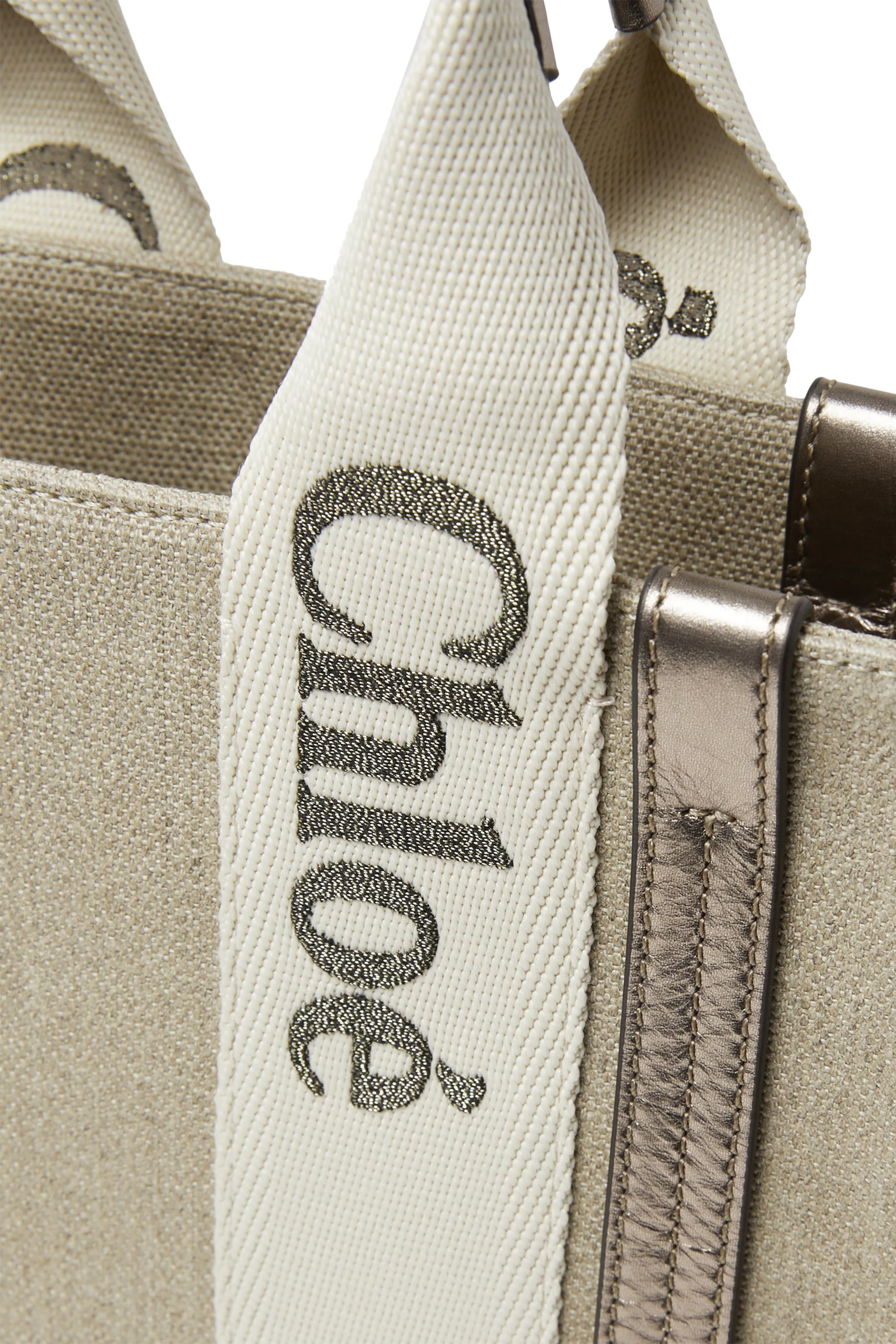 حقيبة يد وودي صغيرة جلد وكتان