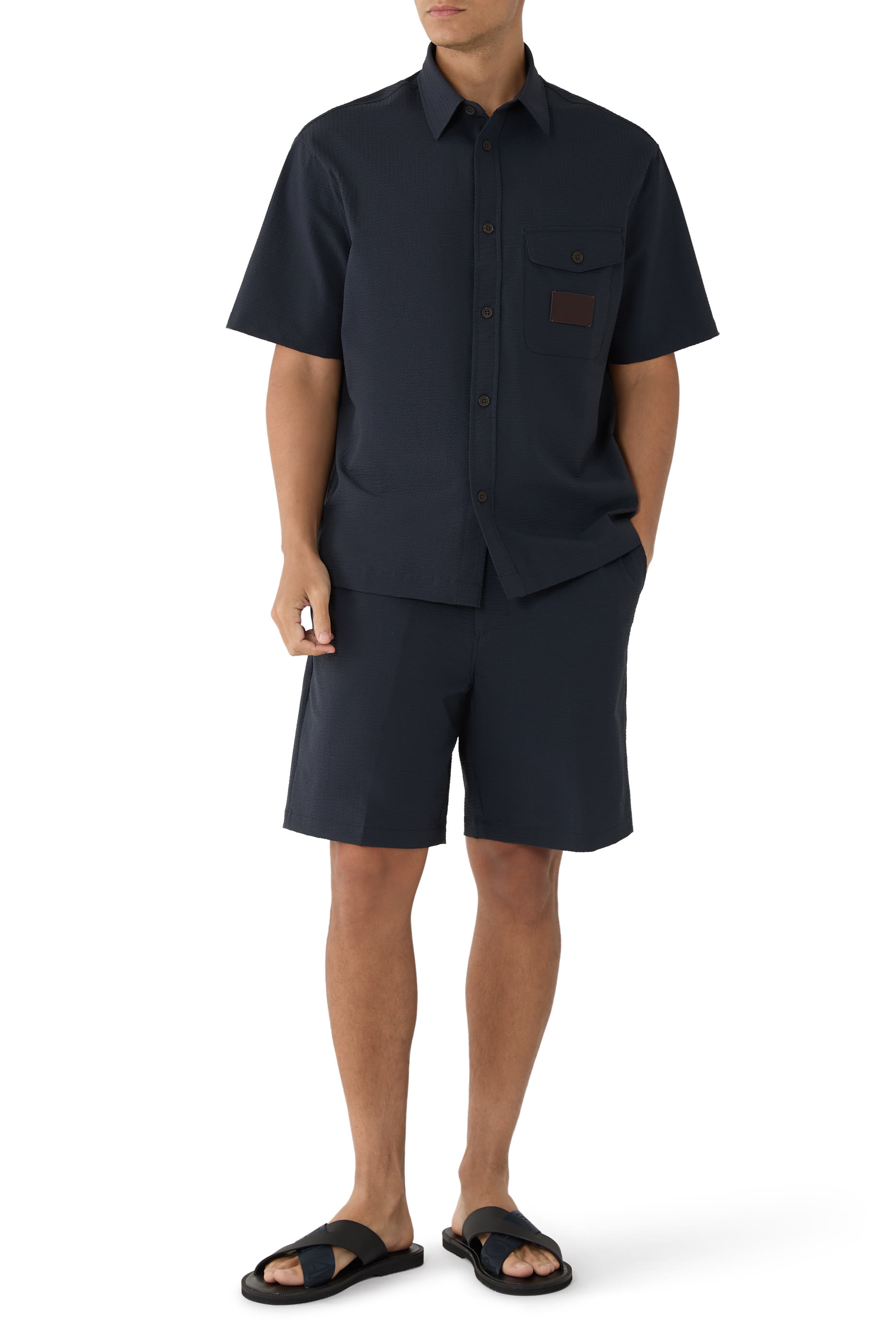 قميص برقعة شعار الماركة سيرساكر