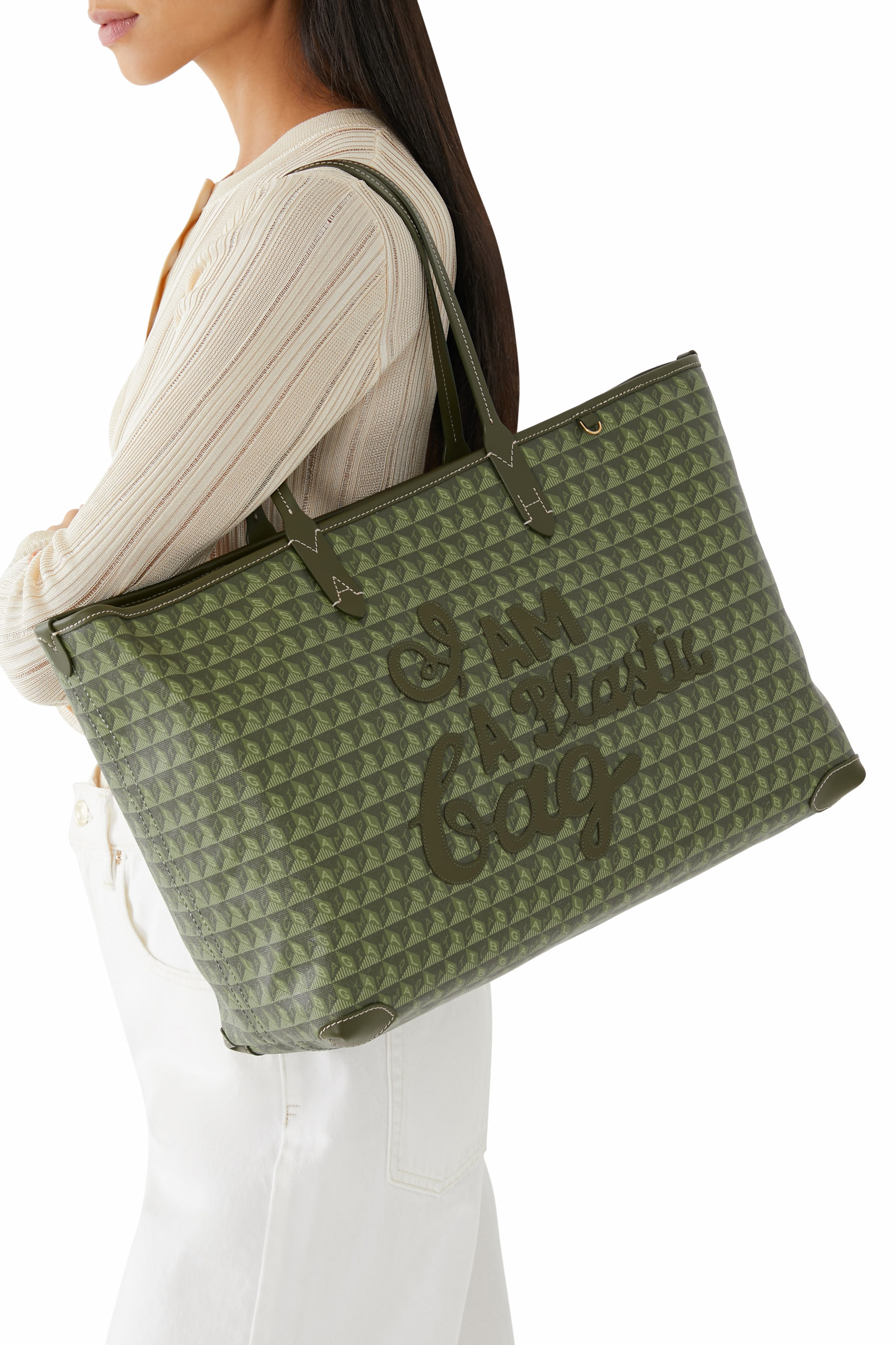 حقيبة يد اي ام ايه بلاستيك باج بسحاب ونقشة null