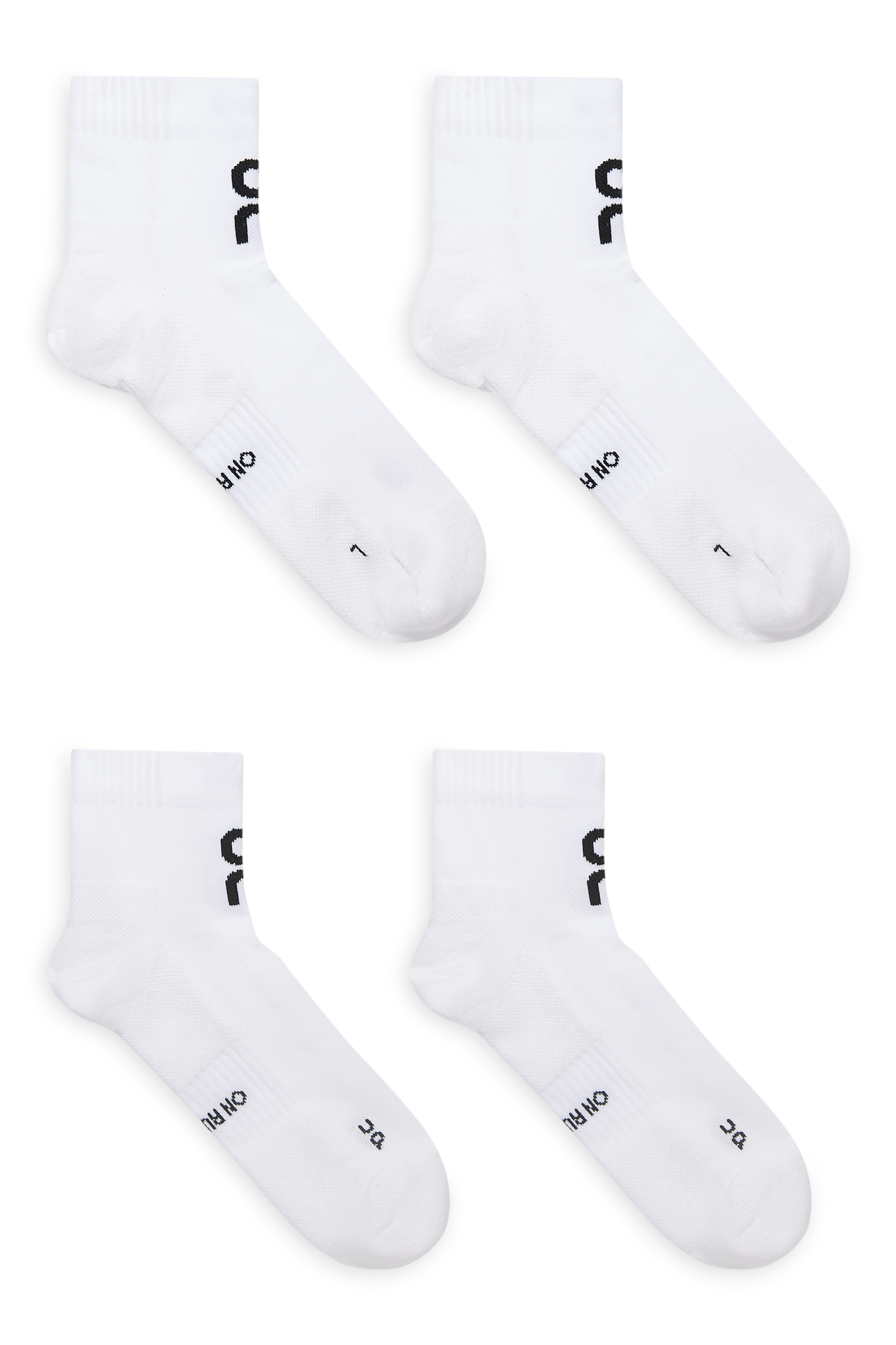 طقم جوارب متوسطة الطول بشعار الماركة للجري، عبوة من زوجين