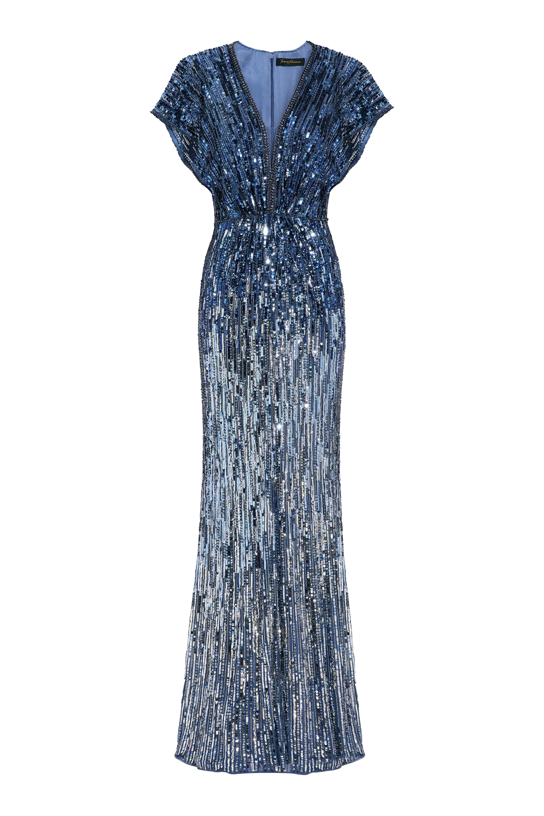 فستان سهرة داسك بياقة V