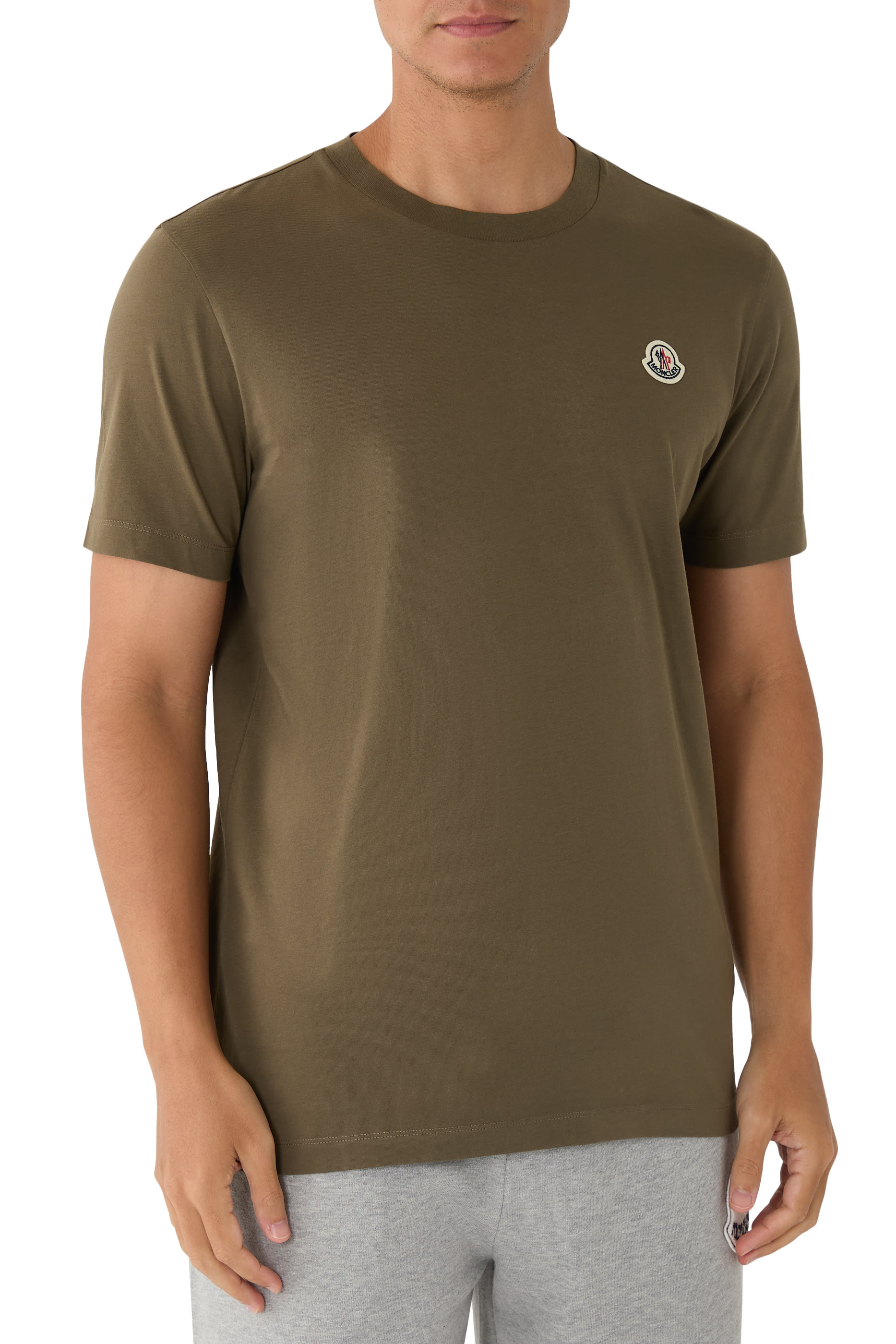 طقم تيشيرت برقعة شعار الماركة قطن، 3 قطع