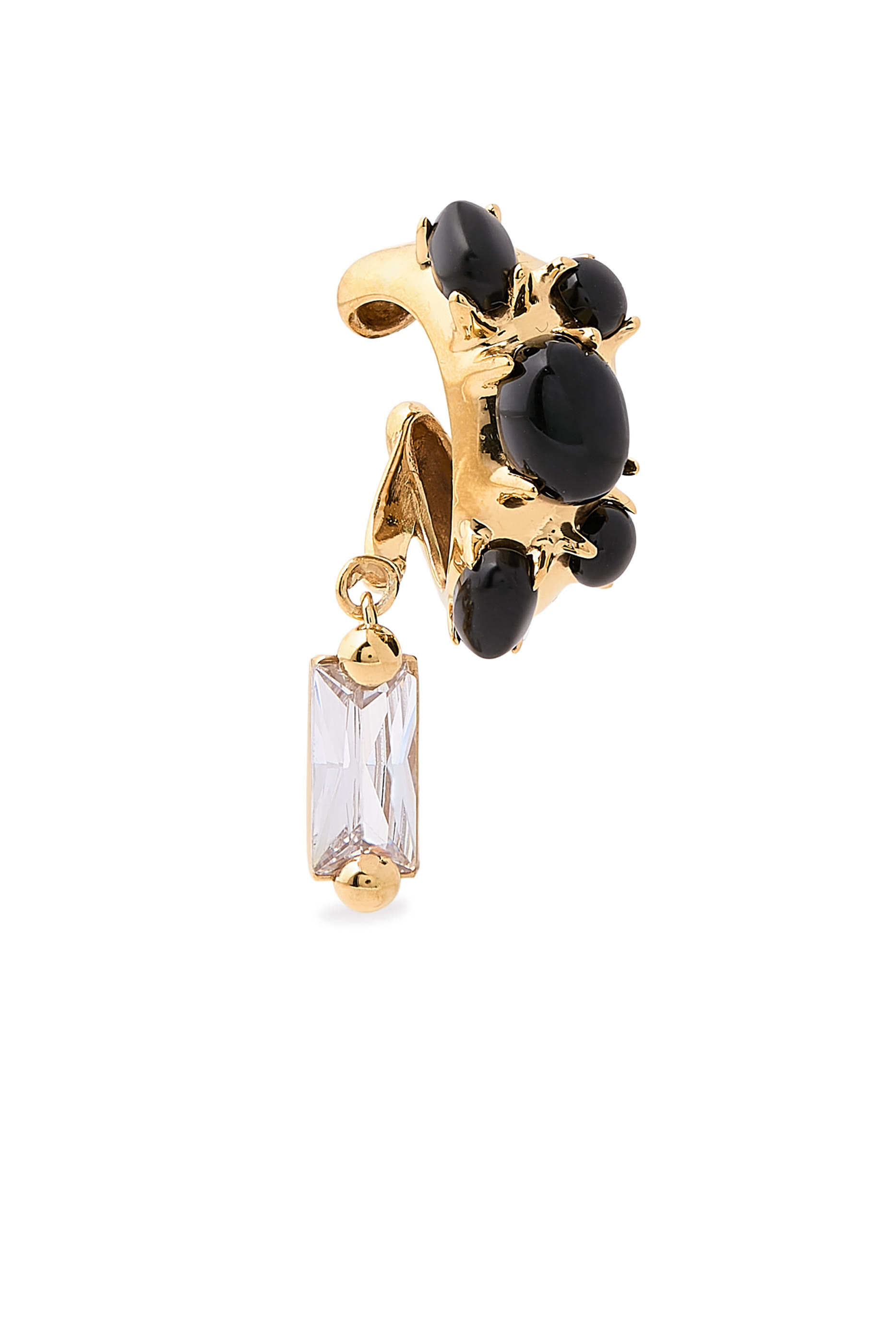 أقراط جوثيكا صغيرة بحلي بتصميم منفوخ