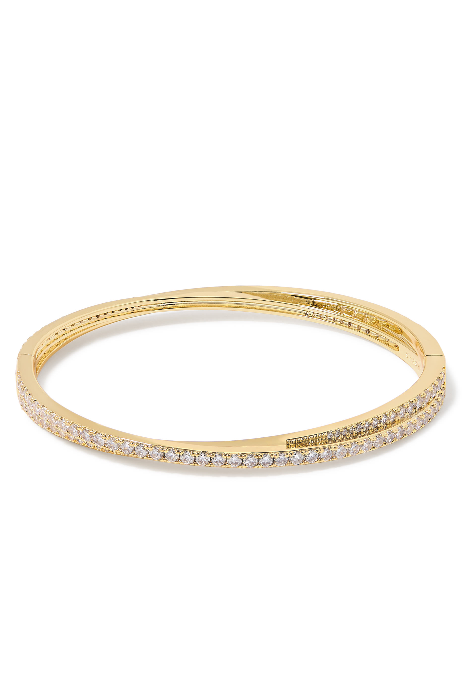 سوار ستاسي مرصع بأحجار زركونيا مكعبة، فضة استرلينية مطلية بفرميل عيار 14