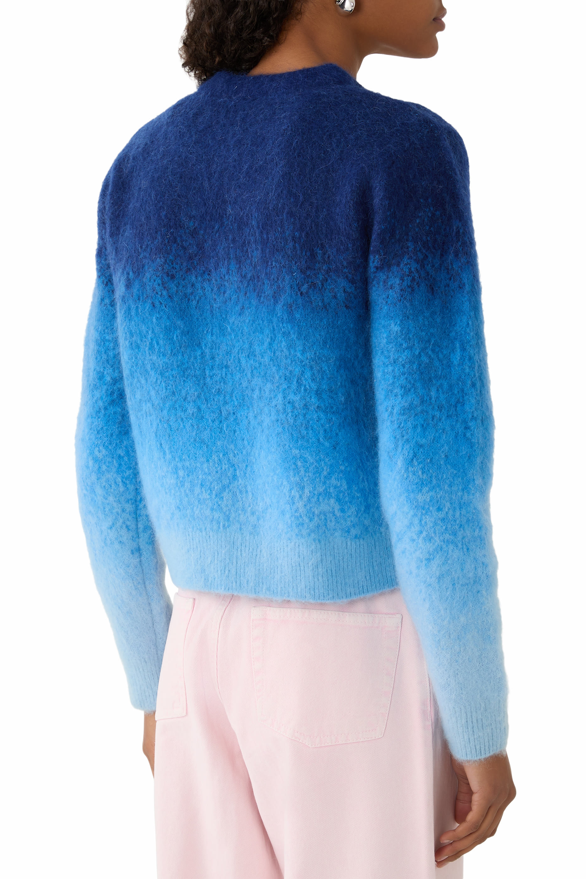 سويت شيرت بلون متدرج بنقشة زهرة الأوركيد