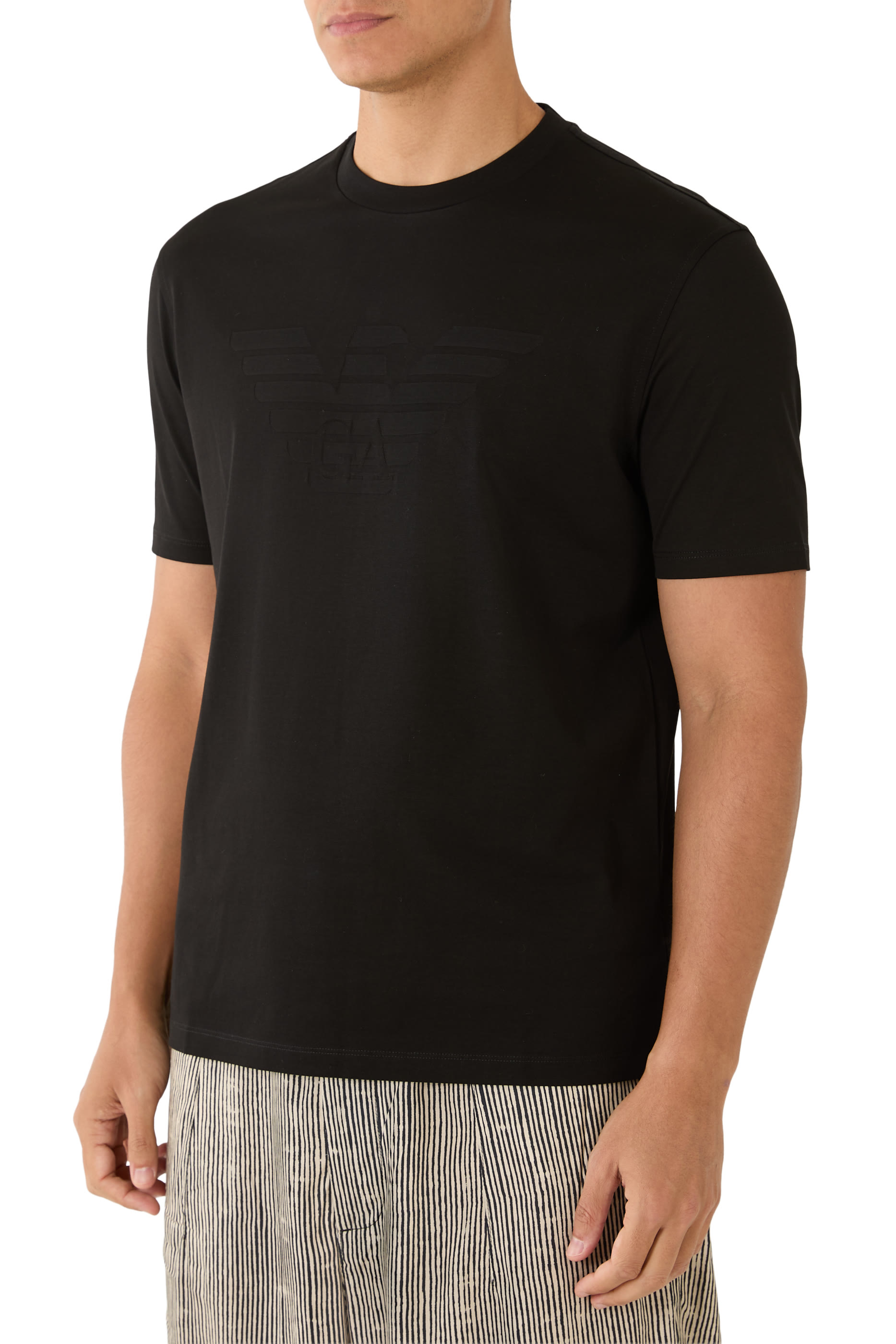 تيشيرت بشعار الماركة بلون مماثل جيرسيه