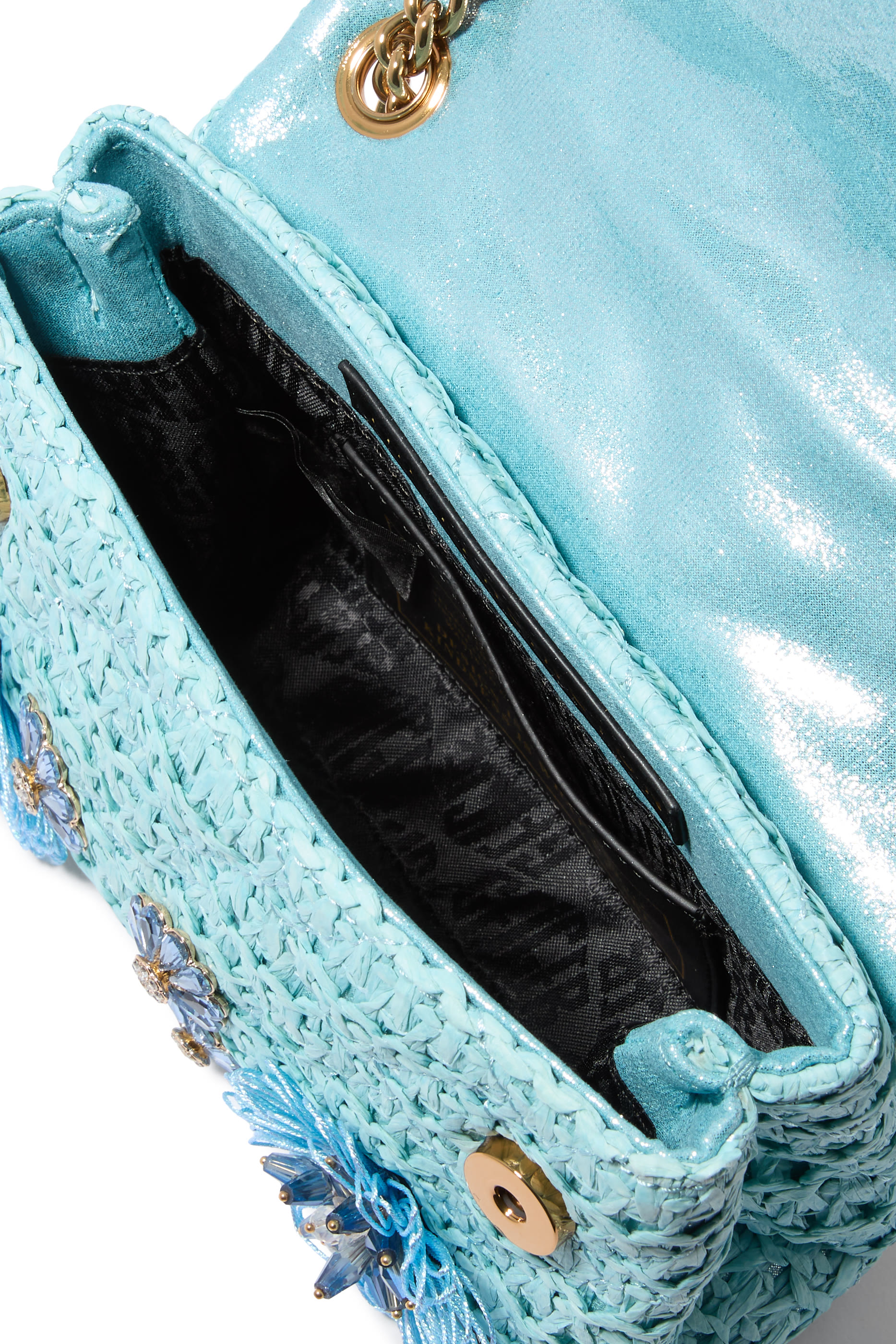 حقيبة كروس بودي كينسينغتون صغيرة بتأثير رافيا