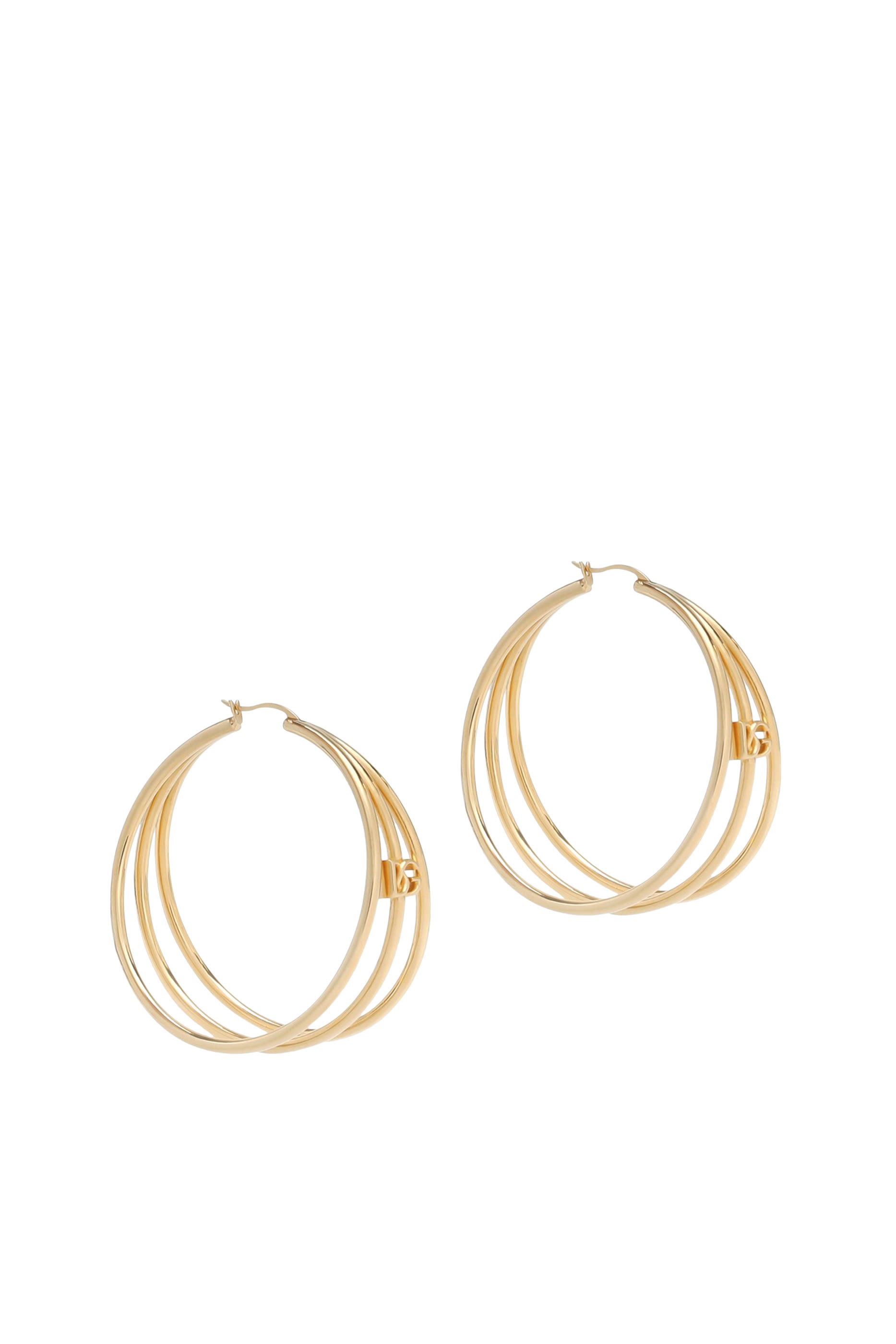 أقراط كريول متعددة الحلقات بشعار الماركة