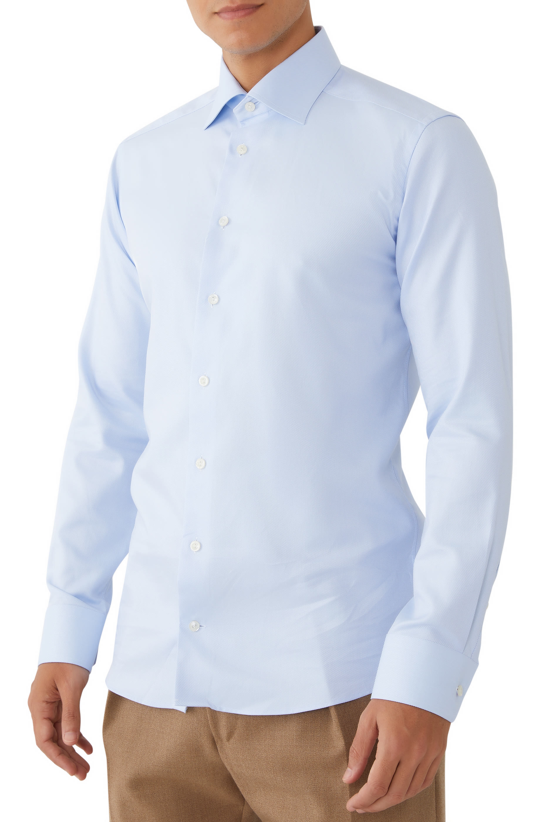 قميص تويل بارز الملمس