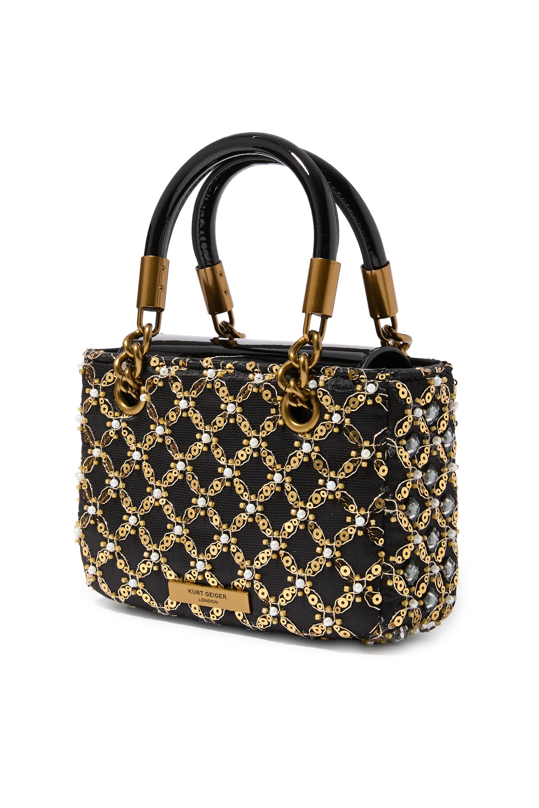 حقيبة كنسنغتون صغيرة مزينة بحلي