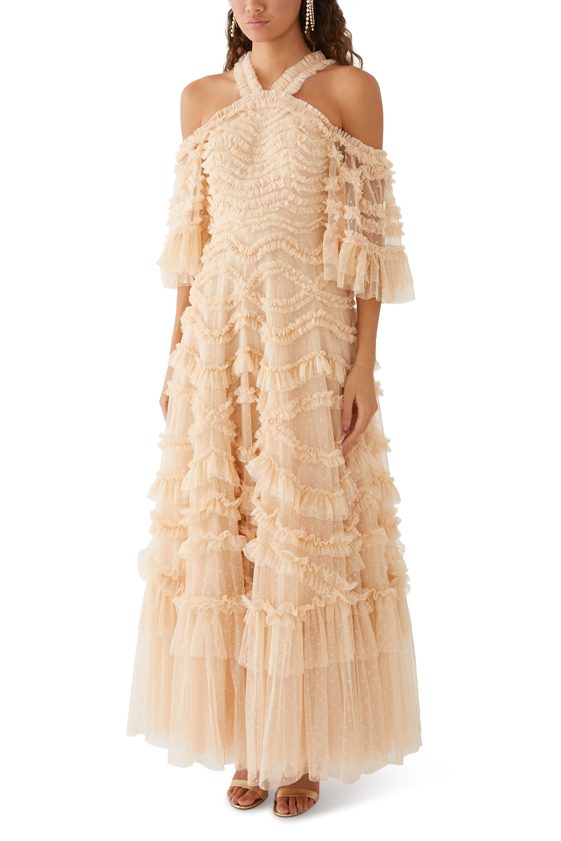 فستان سهرة برونتي بأكتاف مكشوفة