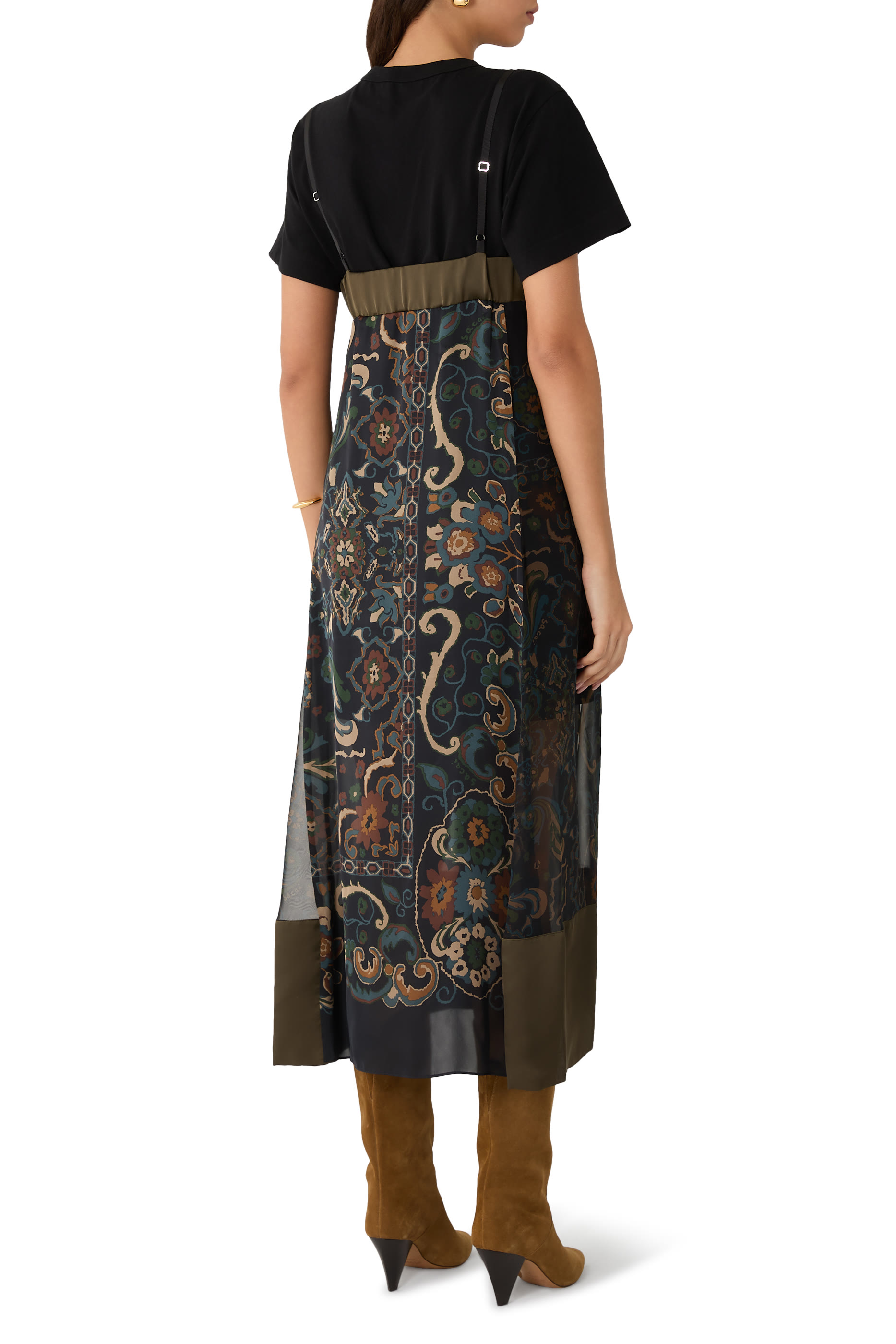 فستان بتصميم تيشيرت أوفرلاي بطبعة أزهار