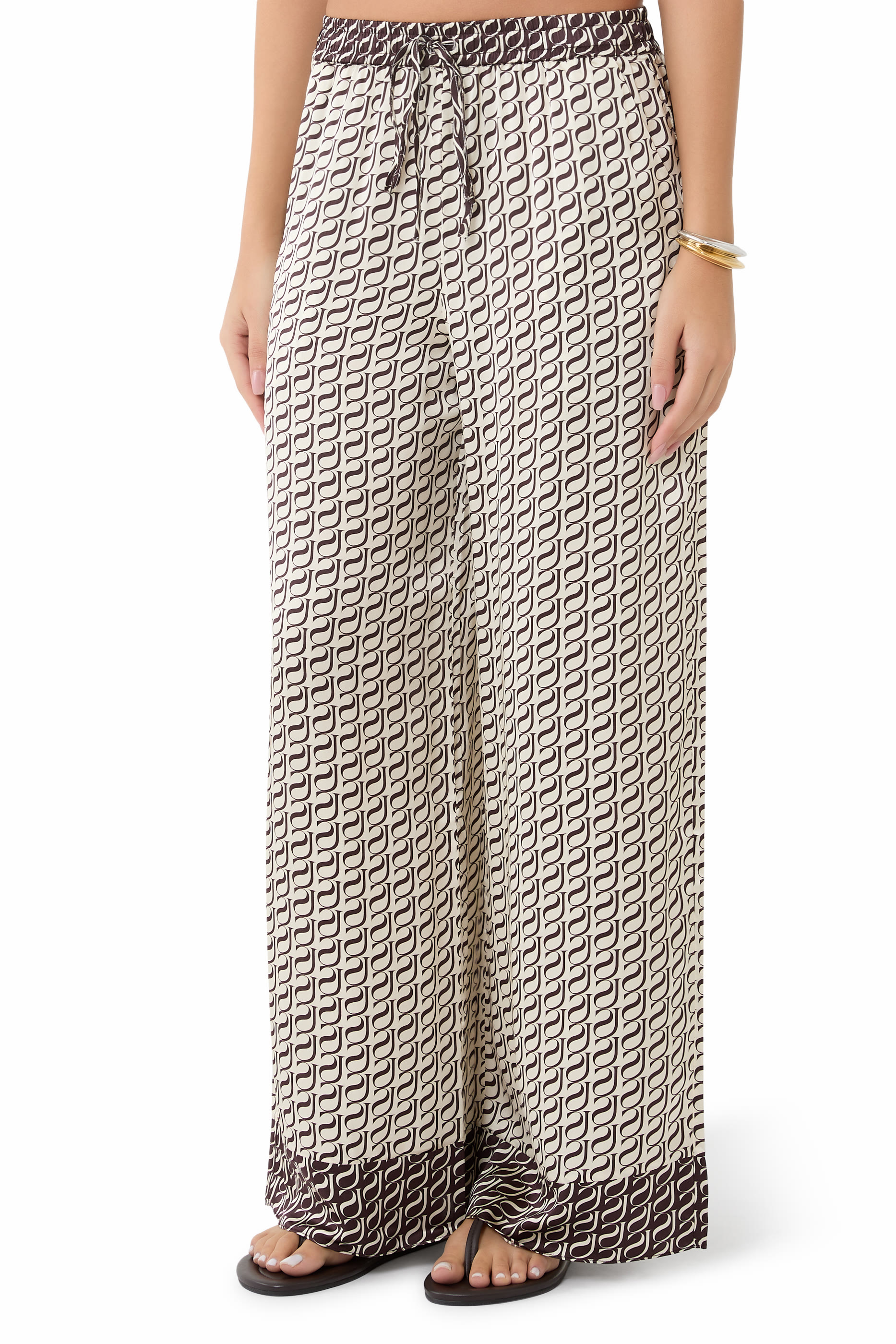  Monogram Silk Contrast Pants