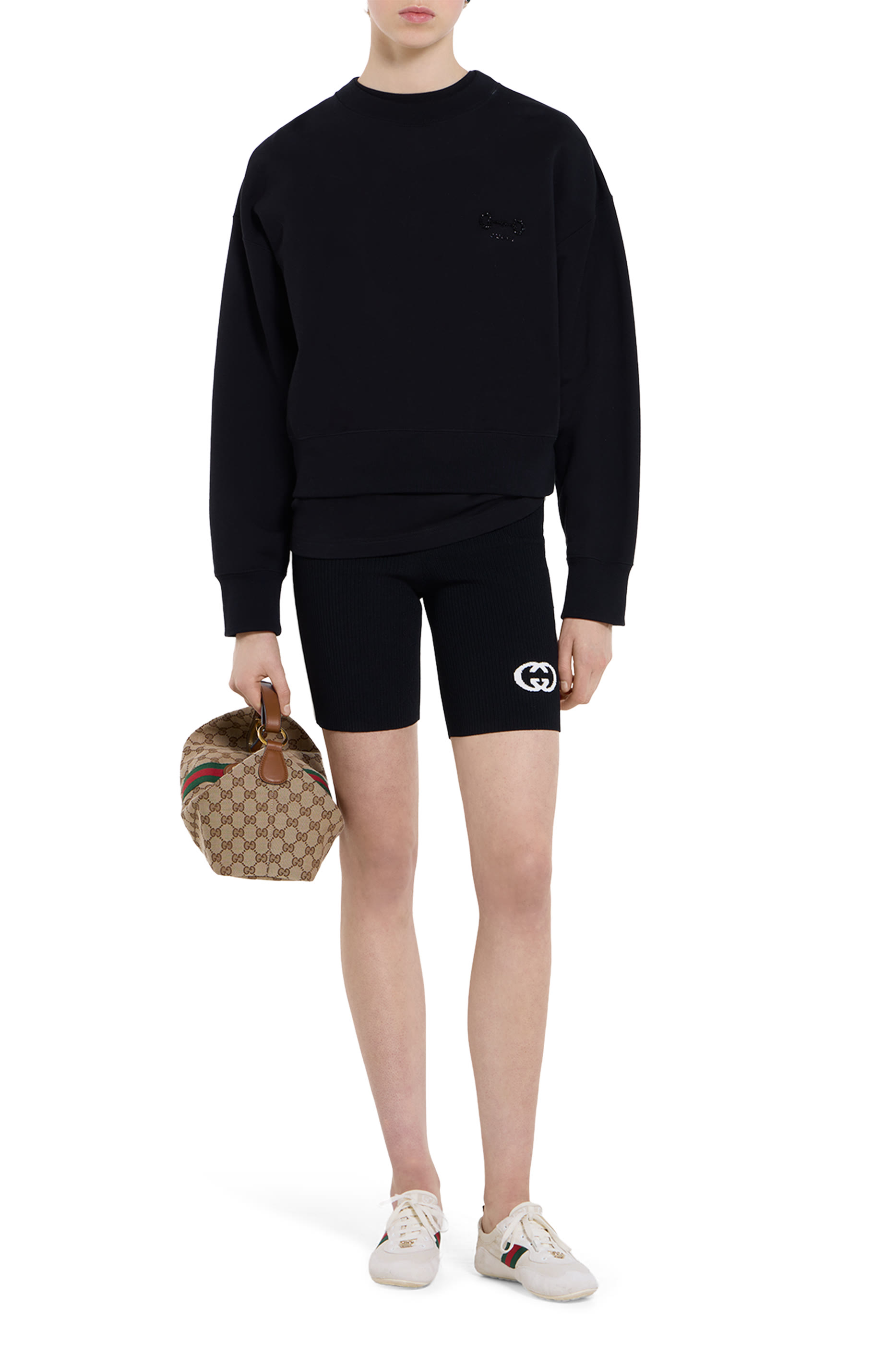 تيشيرت مطرز بشعار الماركة قطن جيرسيه