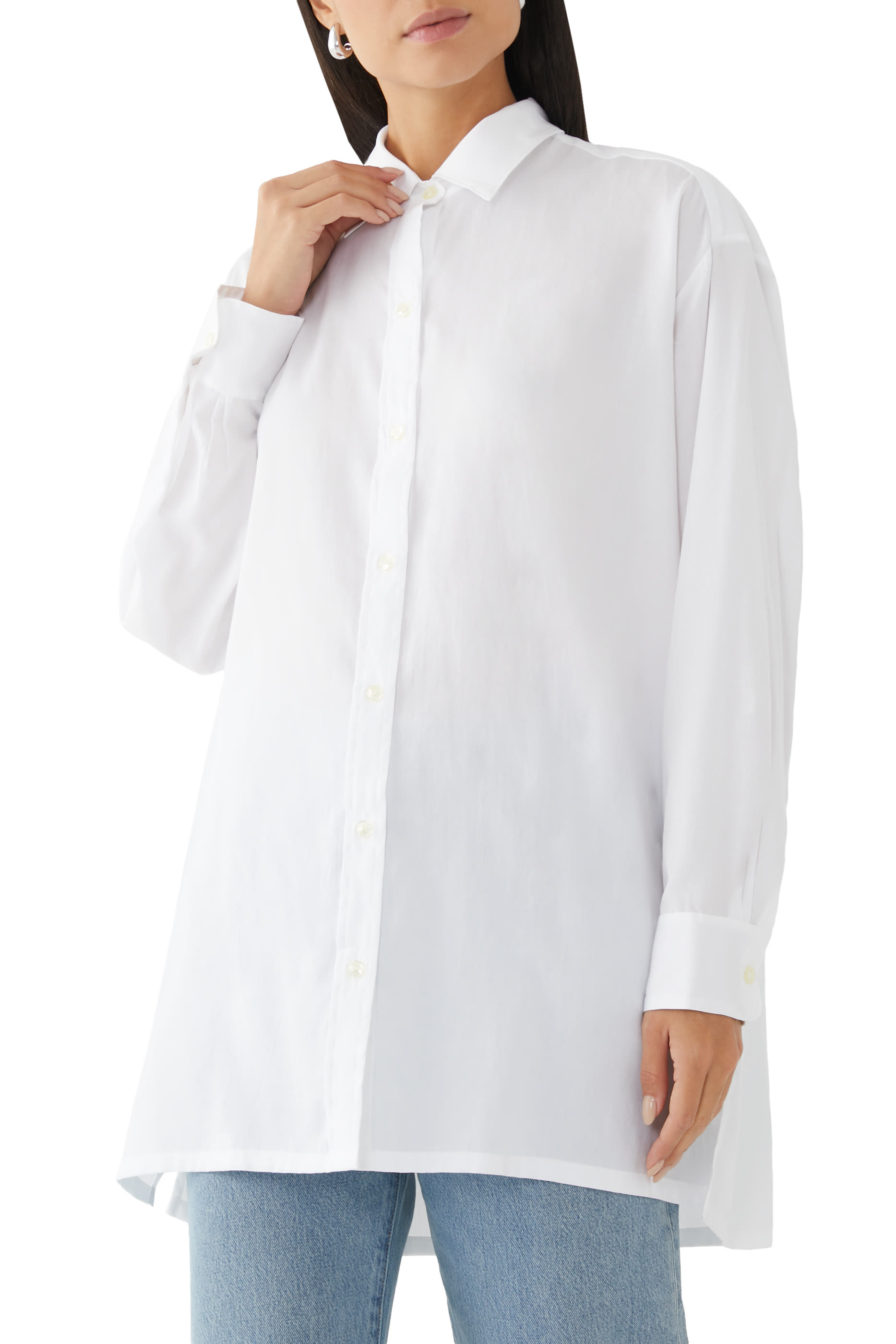 قميص يوكو بقصة واسعة وأزرار