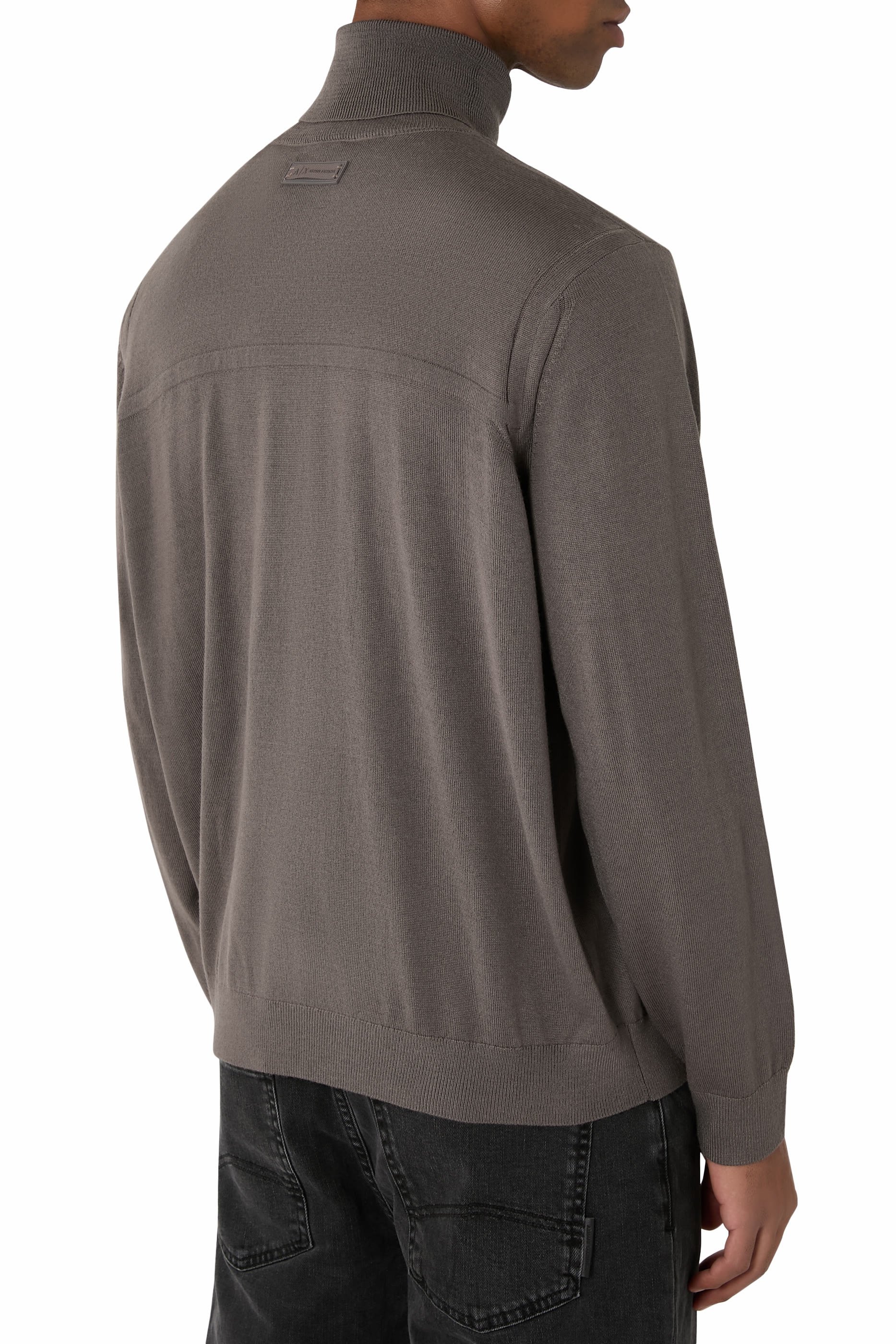 كنزة بياقة عالية مزيج صوف