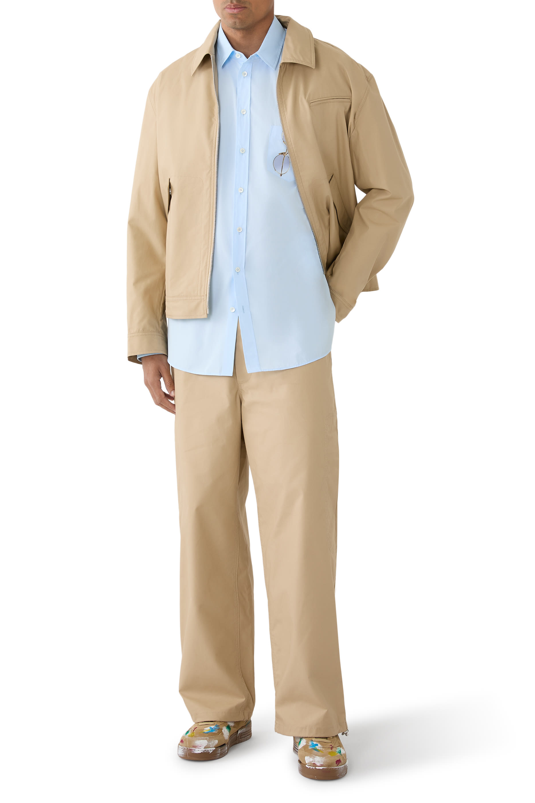 قميص بطبعات قطن بوبلين مطاطي