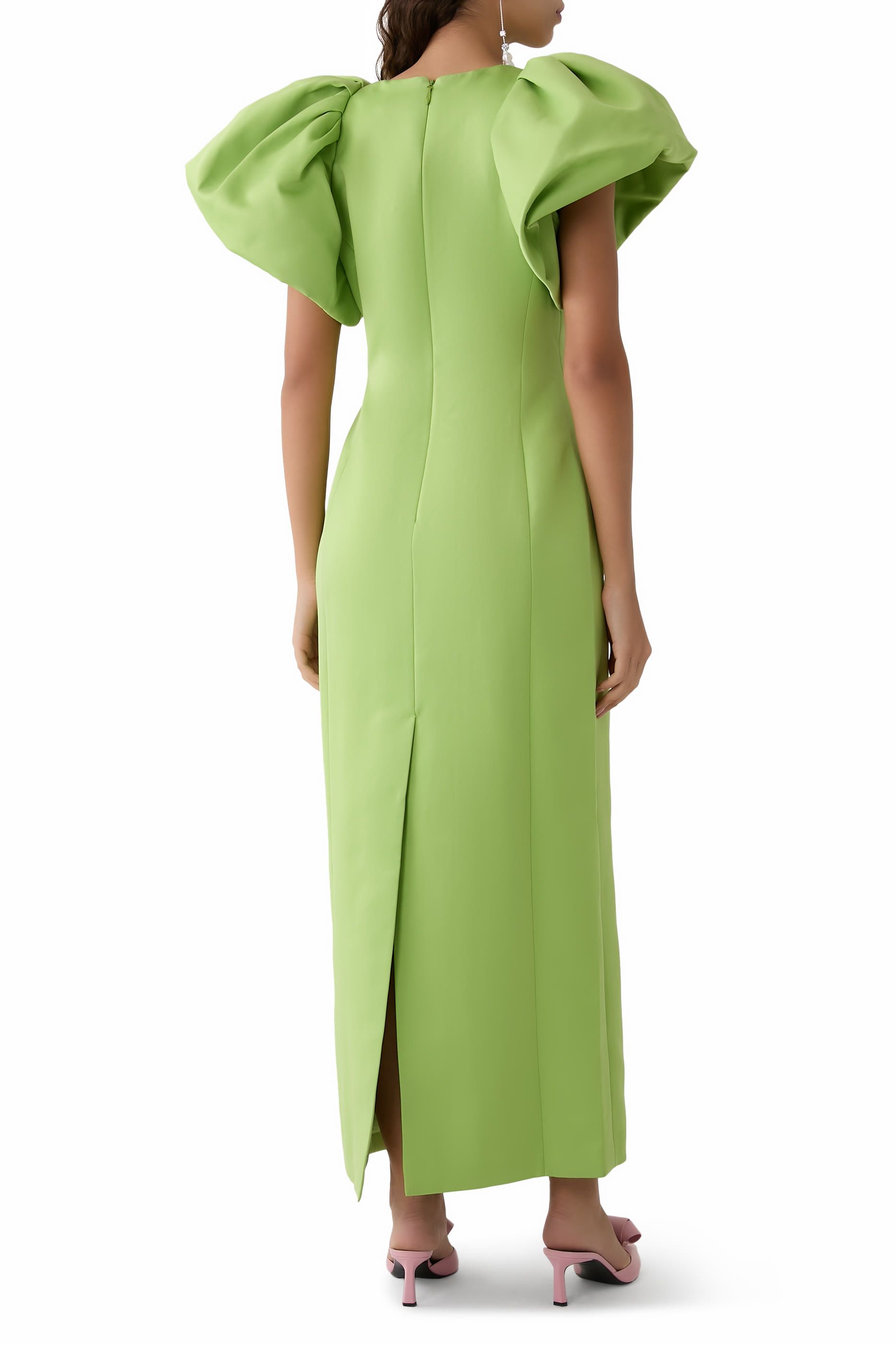 Lucinda Embellished Maxi Dress - Lily Print in Parakeet