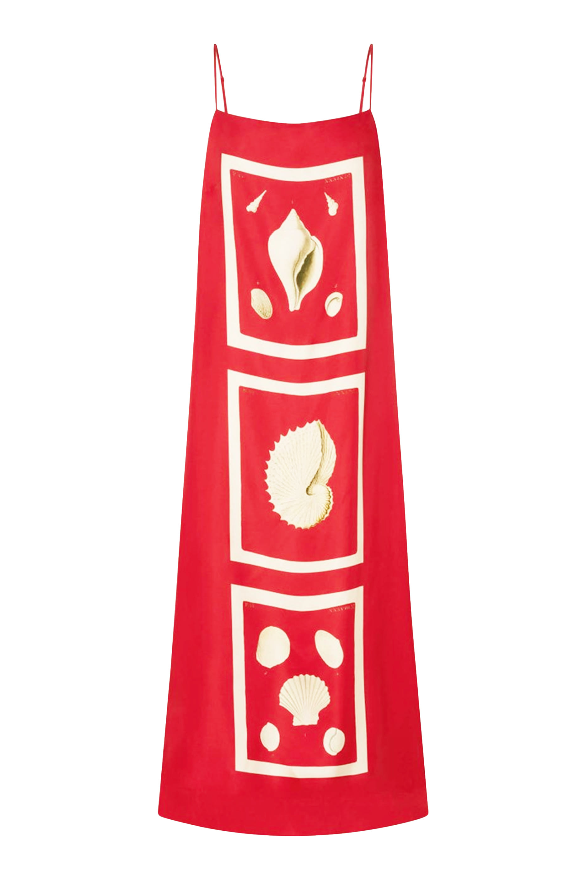 فستان بنقشة أصداف غرافيكية