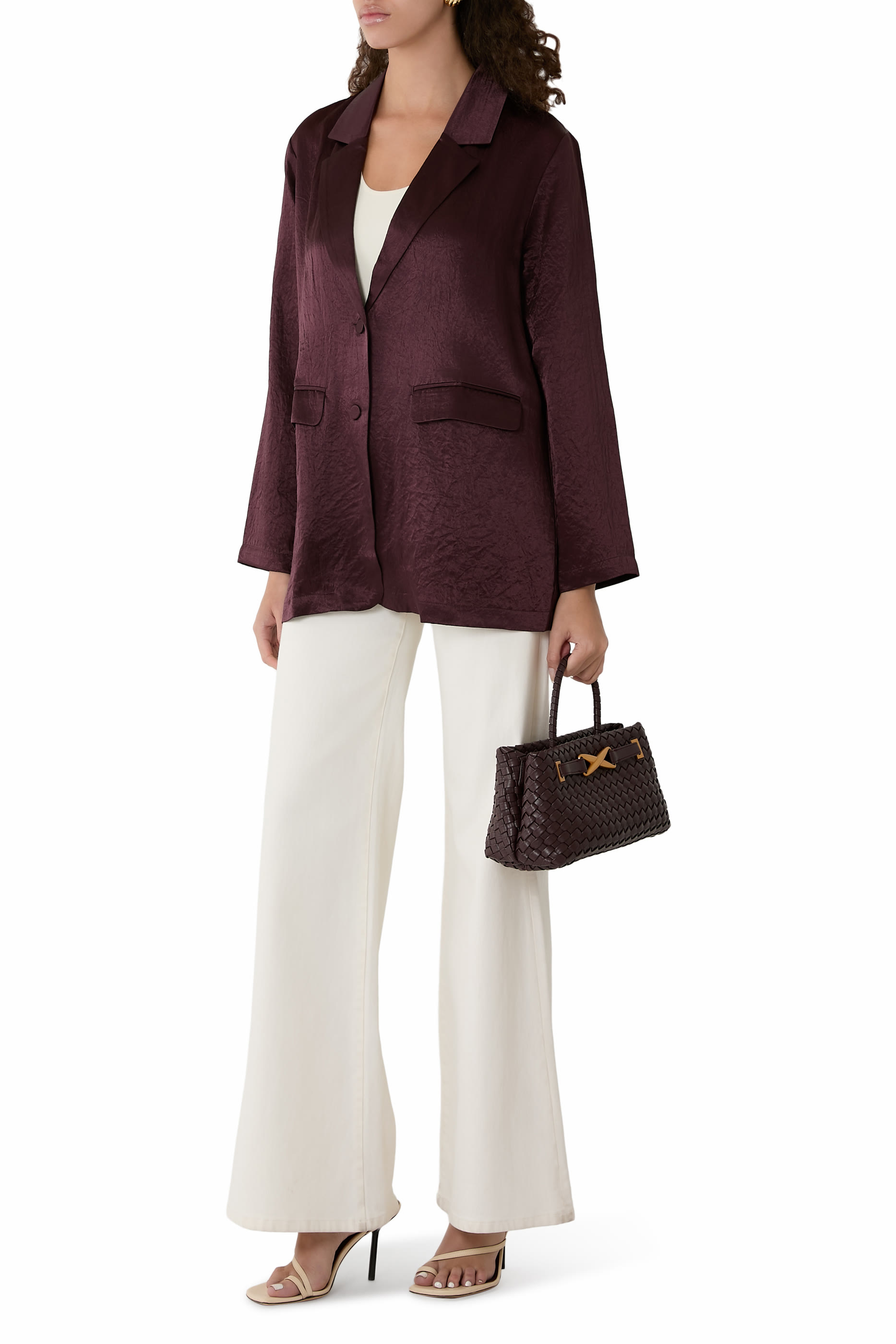 بليزر طويل ستان بارز الملمس