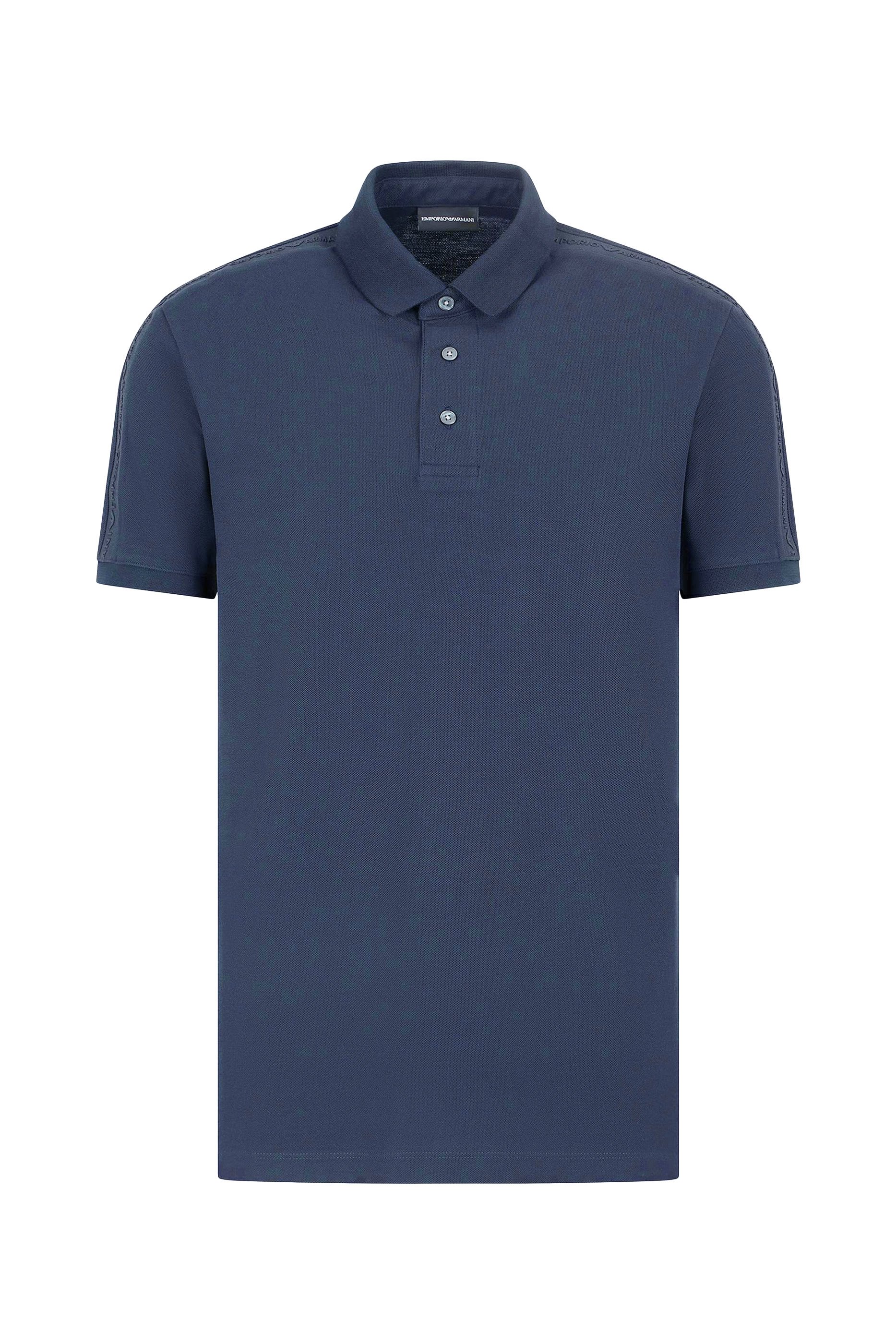 قميص بولو بشريط مطرز بشعار الماركة