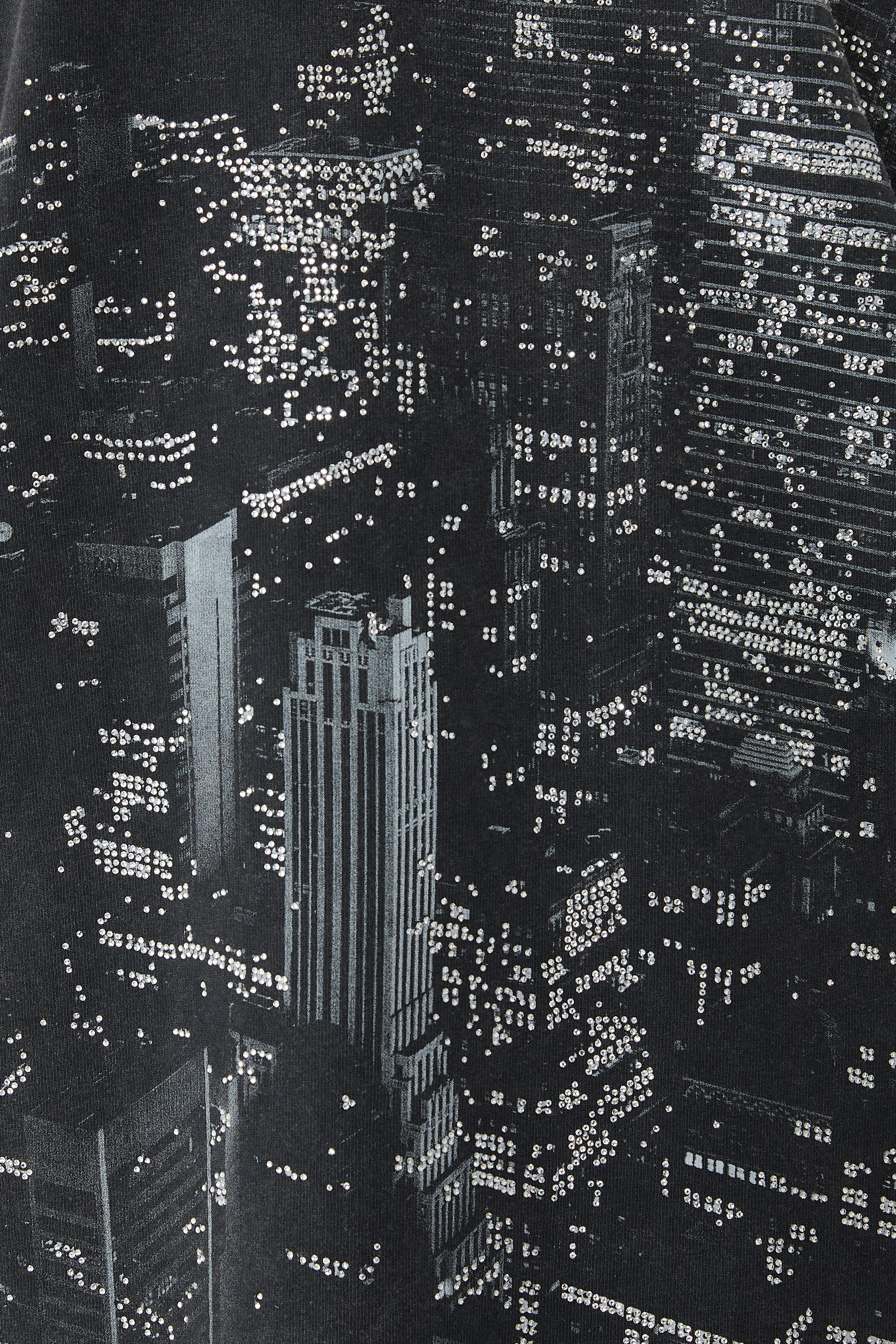 تيشيرت بنقشة ناطحات سحاب نيويورك بكريستال مثبت حراريا