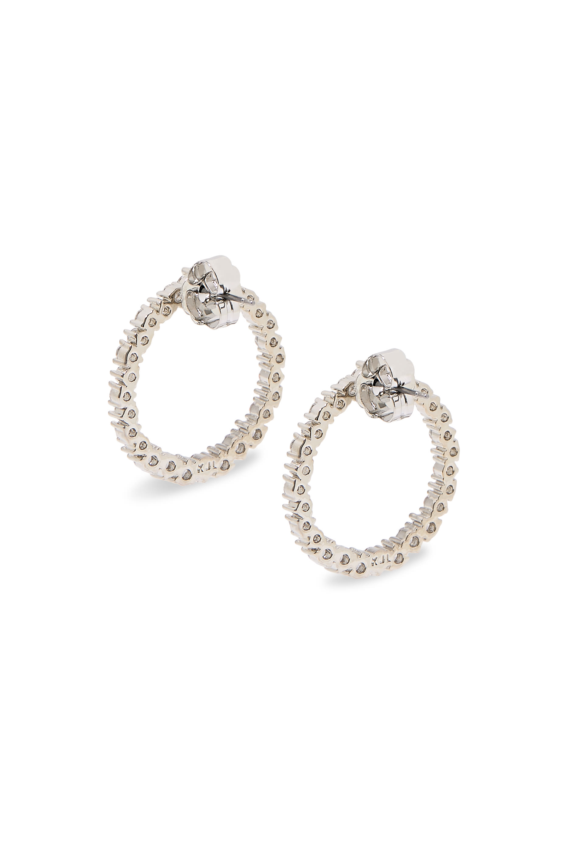 اقراط مرصعة بأحجار زركونيا مكعبة، نحاس مطلية بالروديوم