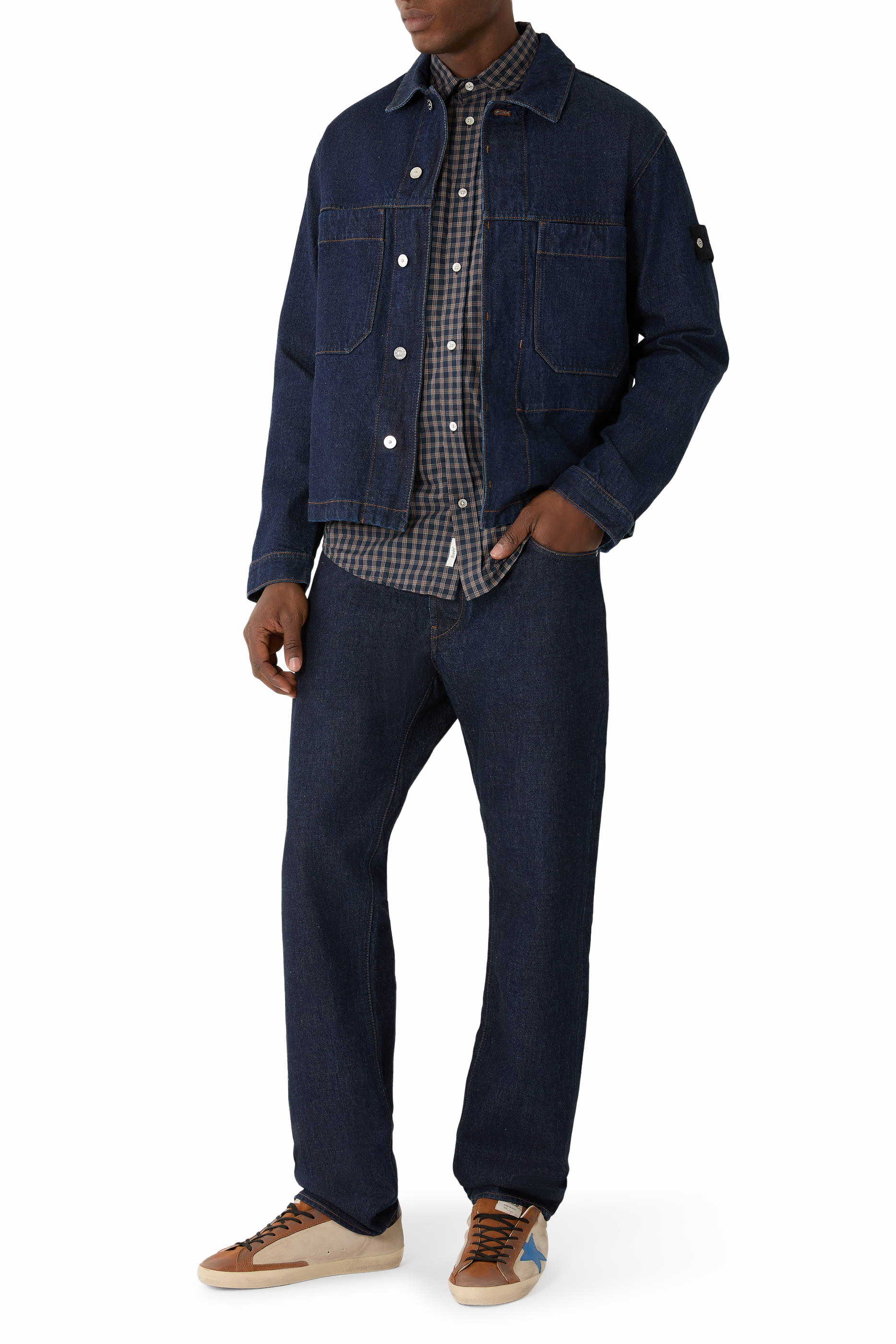 بنطال جينز بقصة مستقيمة دنيم