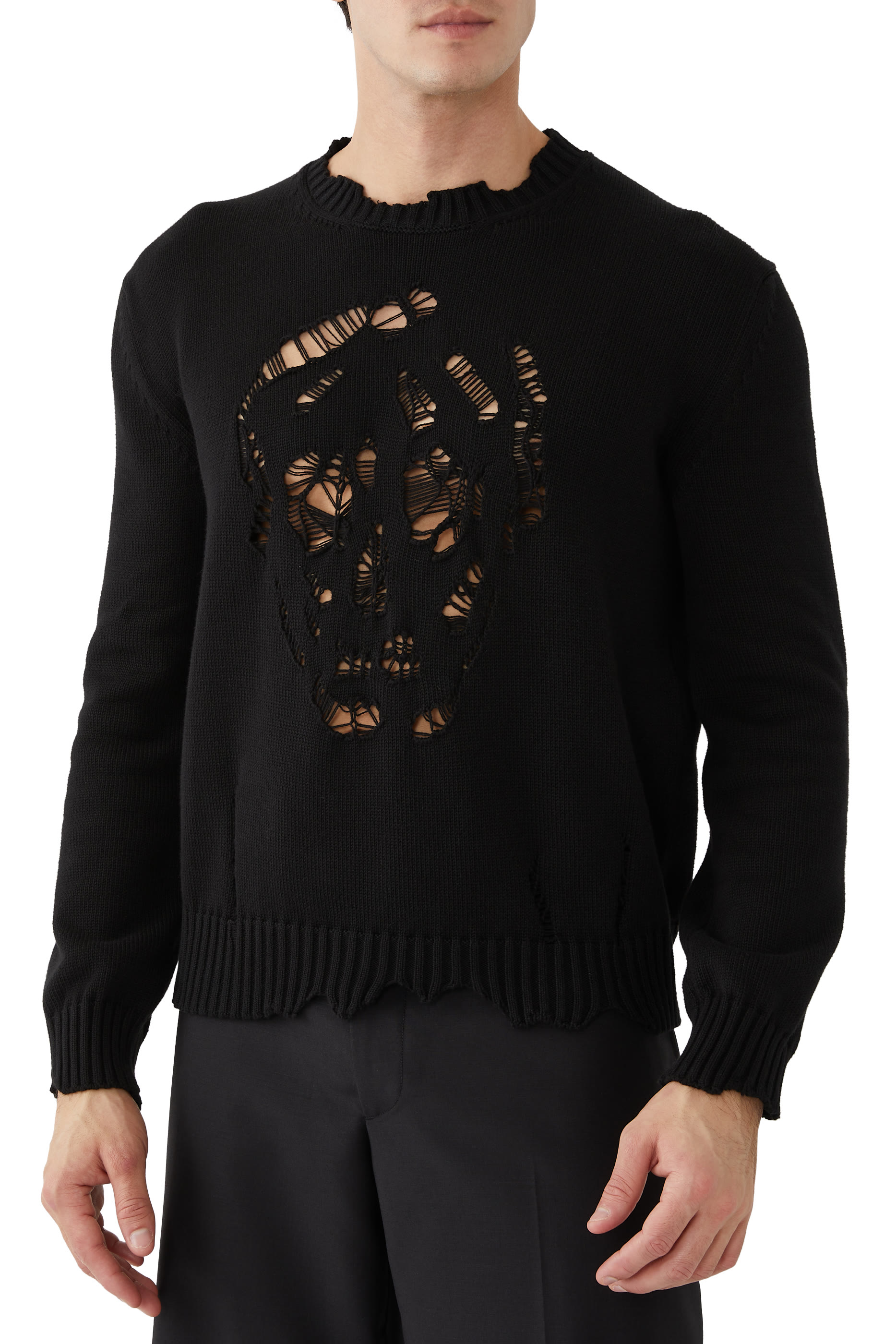 كارديغان بتصميم ممزق على شكل جمجمة