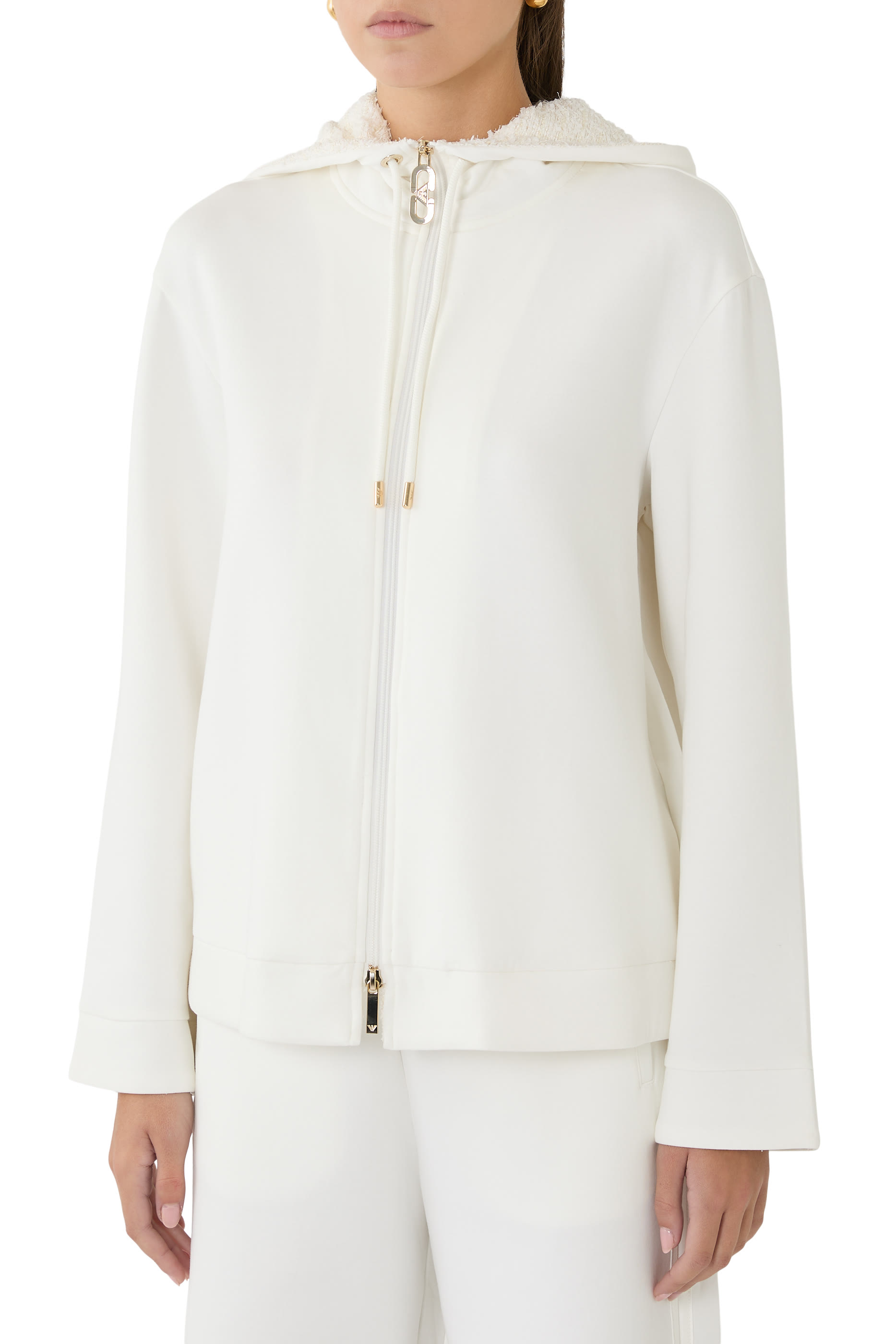 سويت شيرت بغطاء رأس جيرسيه مزدوج 