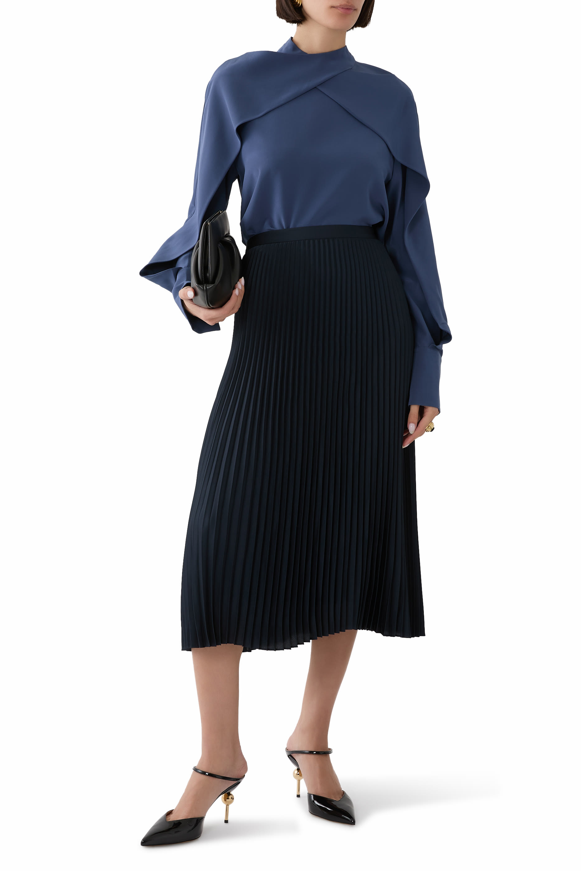 بلوزة بيلي حرير كريب صيني