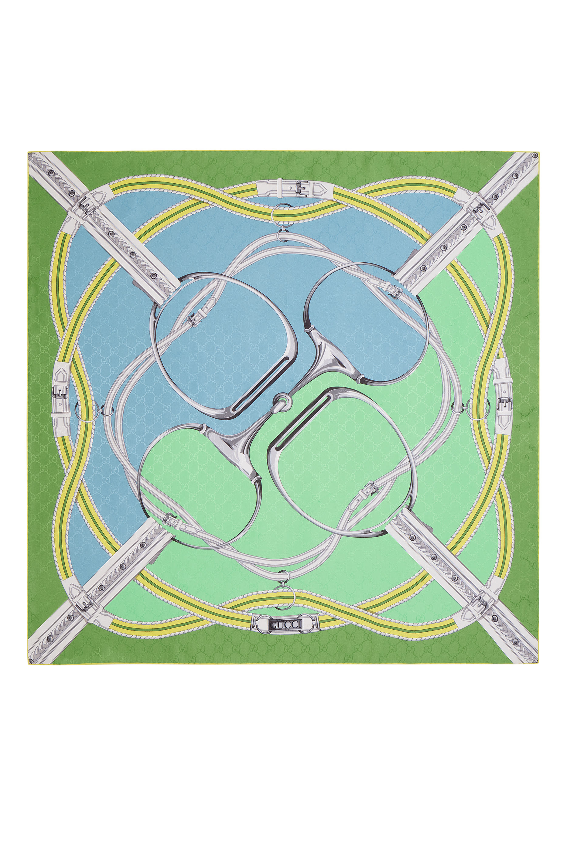 وشاح مربع حرير بنقشة جاكار