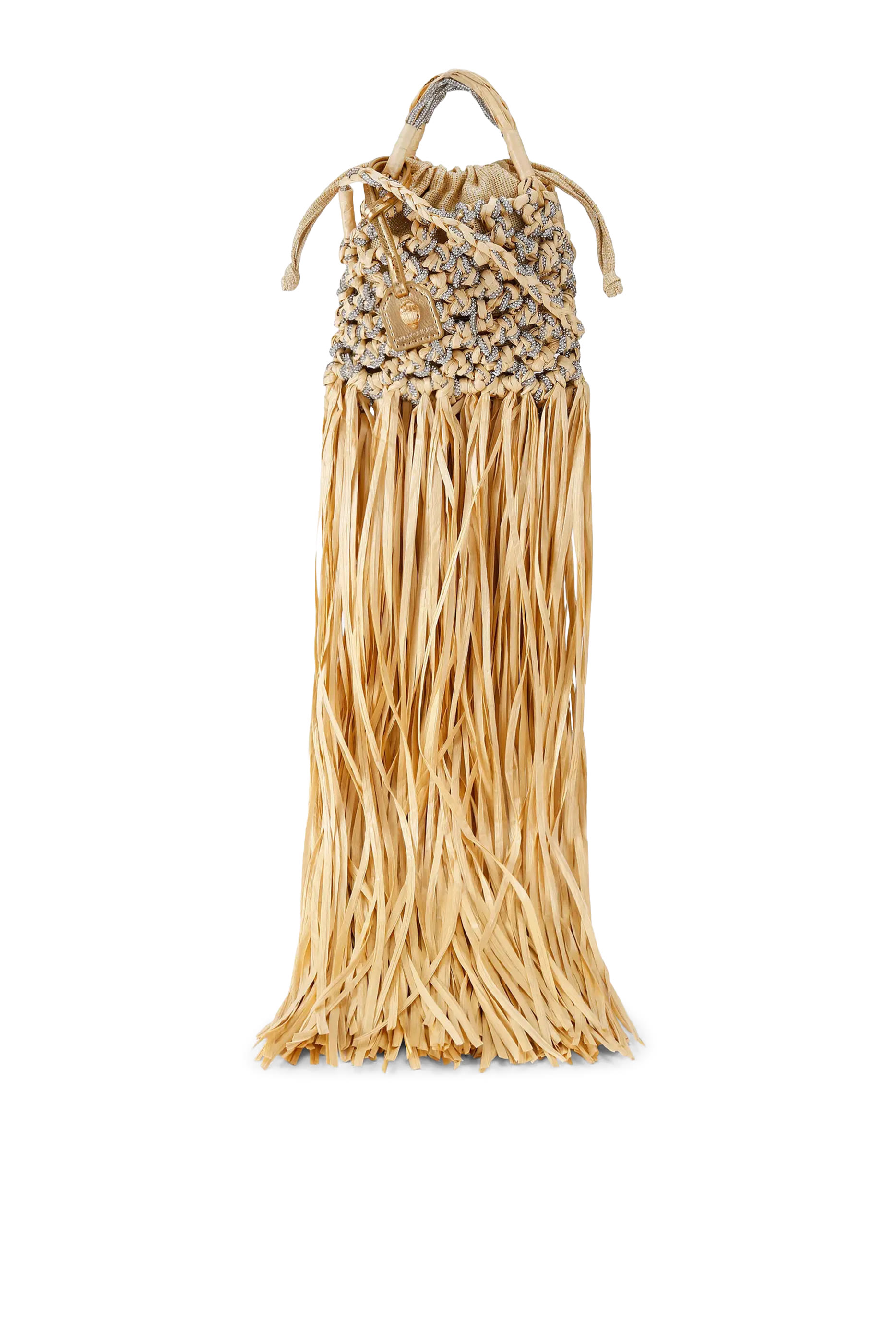 حقيبة صغيرة بكريستال ومكرمية