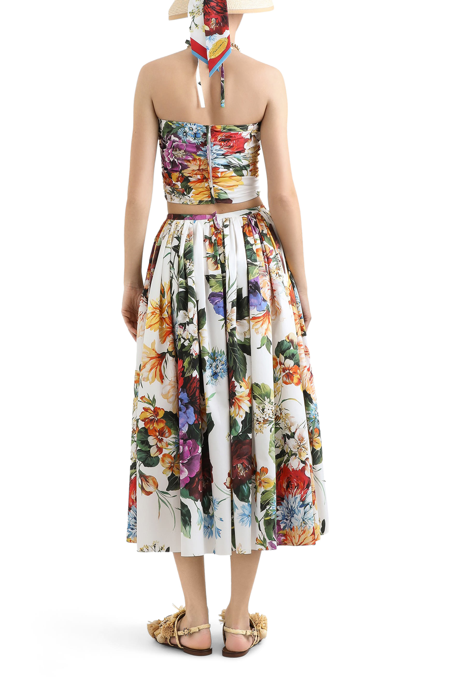 بلوزة بنقشة زهور بوبلين 