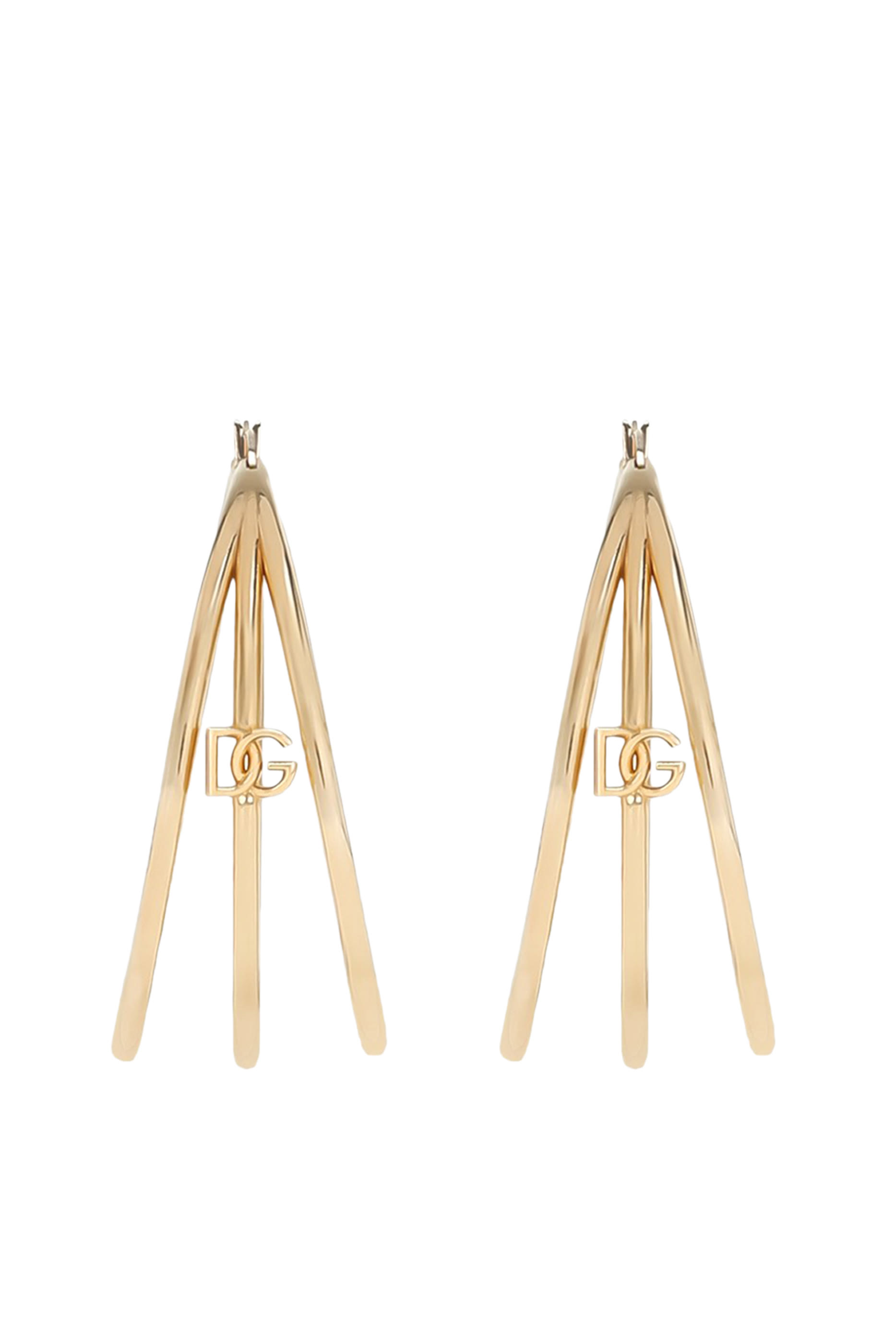 أقراط كريول متعددة الحلقات بشعار الماركة