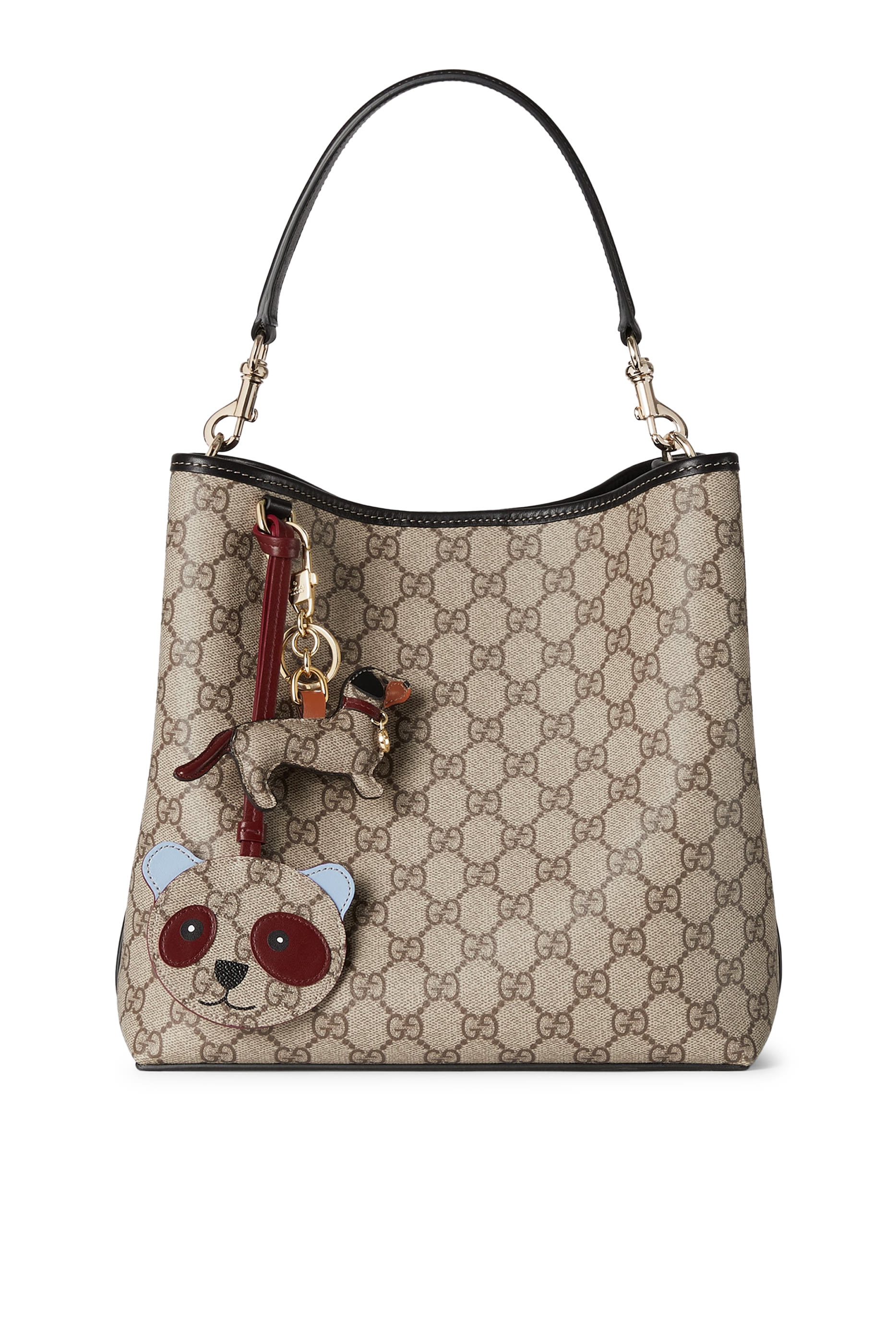 حقيبة كتف صغيرة بنقشة حرفي شعار الماركة