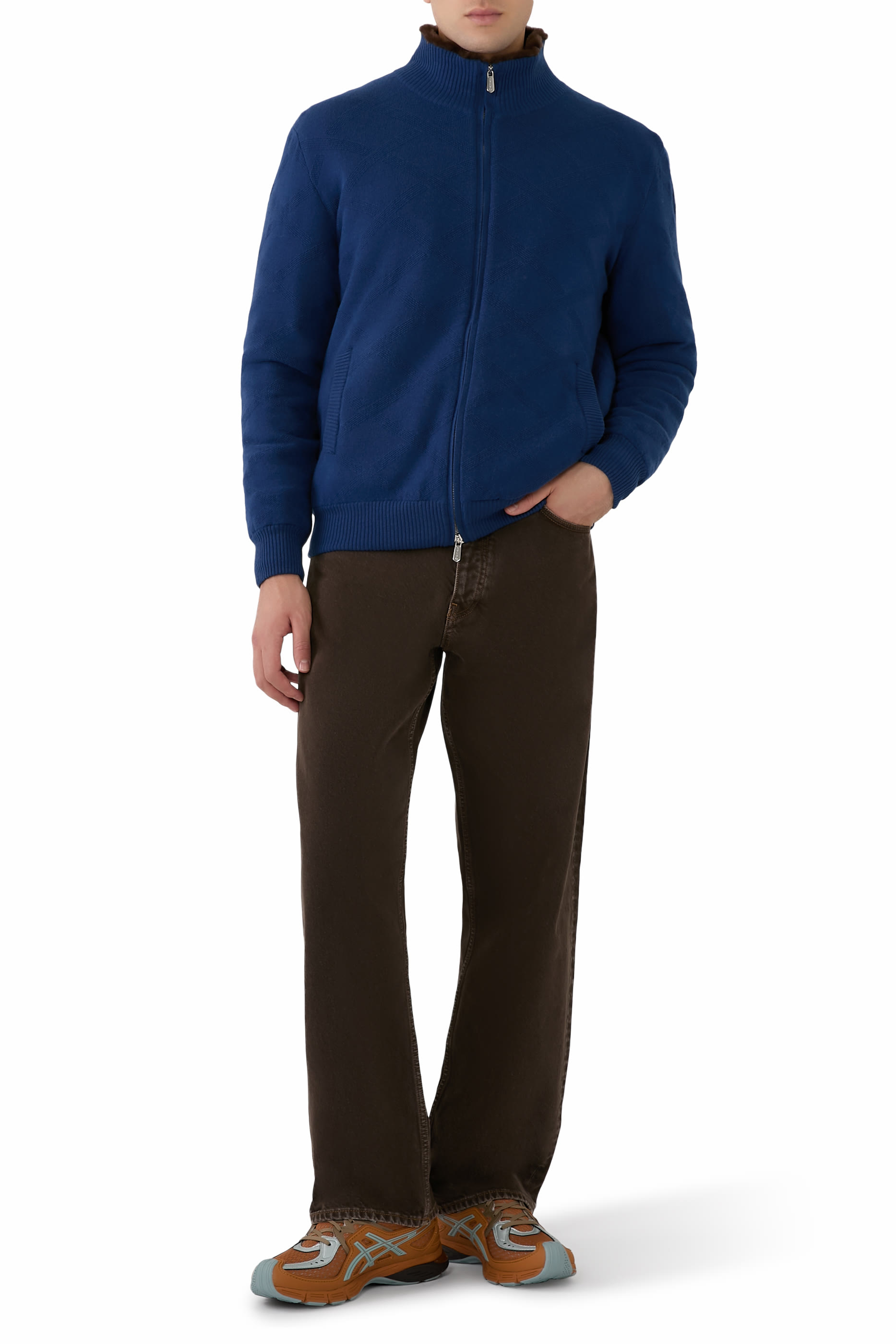 Cashmere Cardigan with Fur Insert 