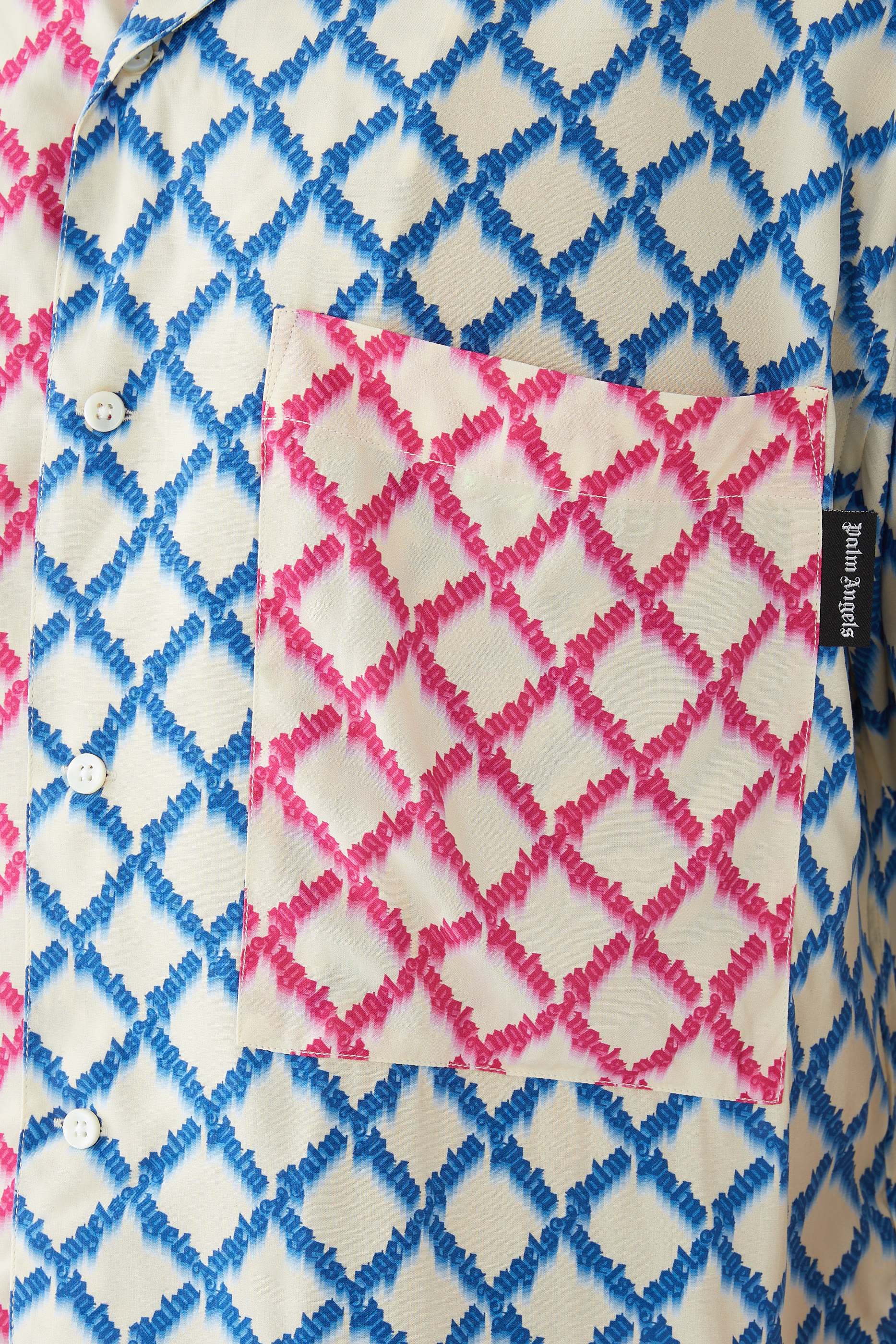 قميص بولينج بشعار الماركة قماش شبكي