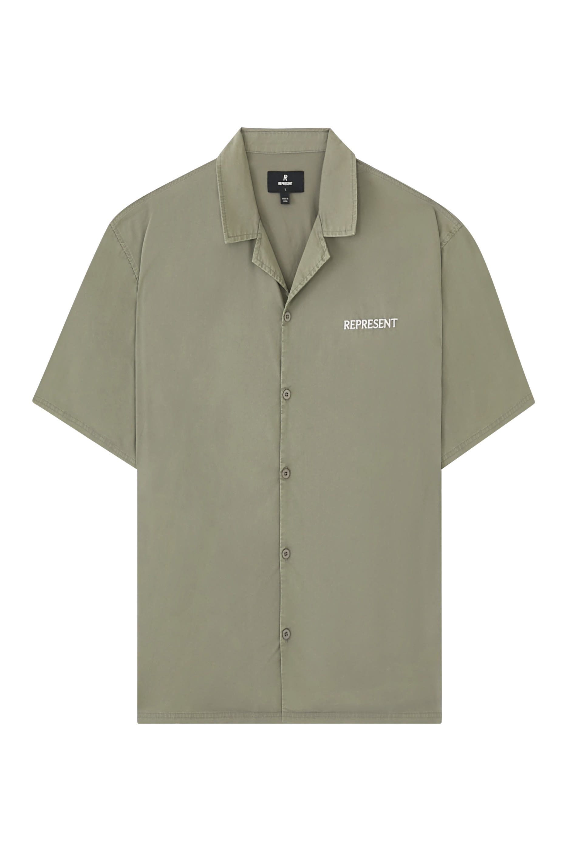 تيشيرت بياقة مطوية وشعار الماركة