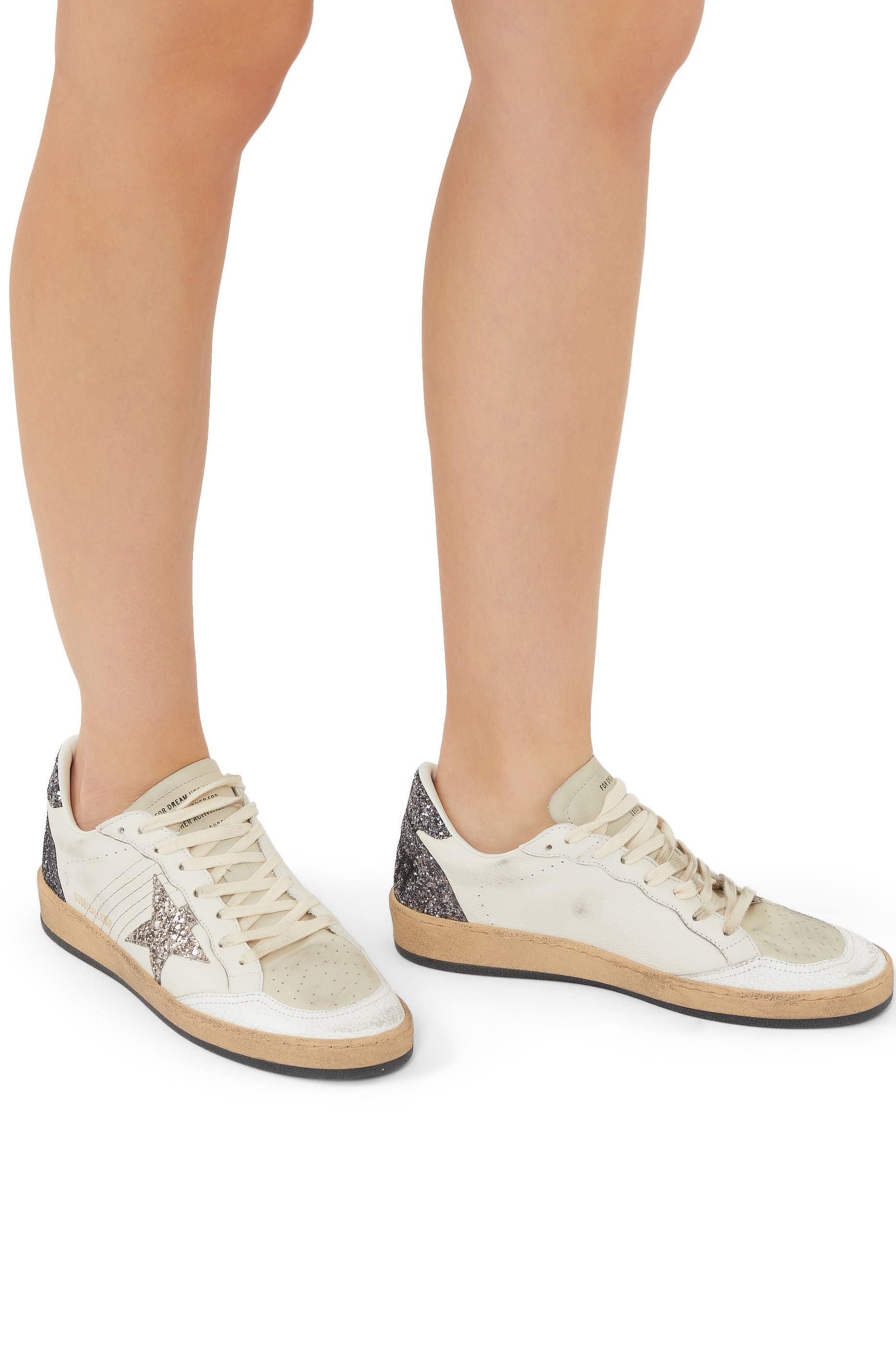 سنيكرز بول ستار جلد مزين بغليتر