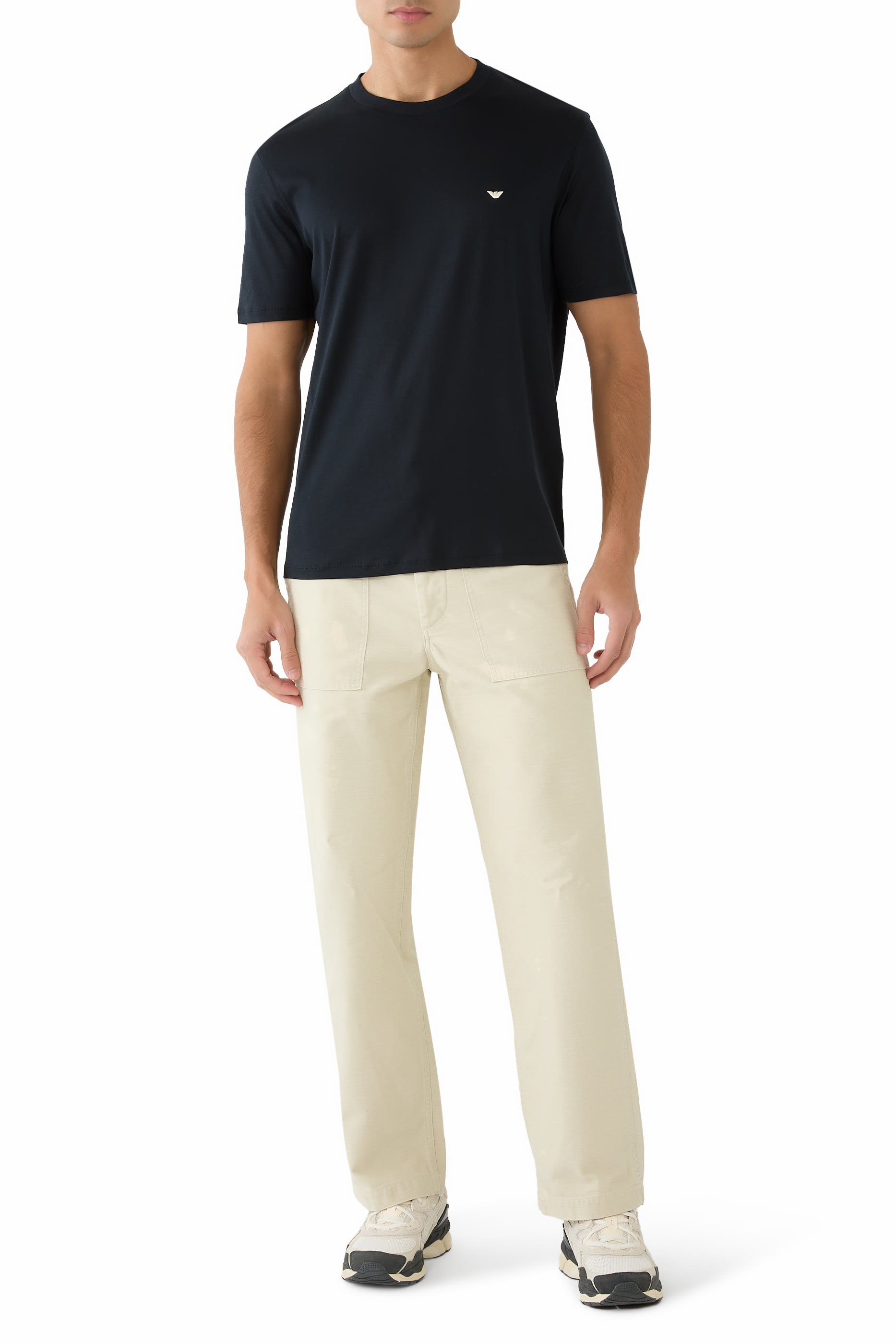 تيشيرت بتطريز شعار الماركة مزيج ليوسيل جيرسيه