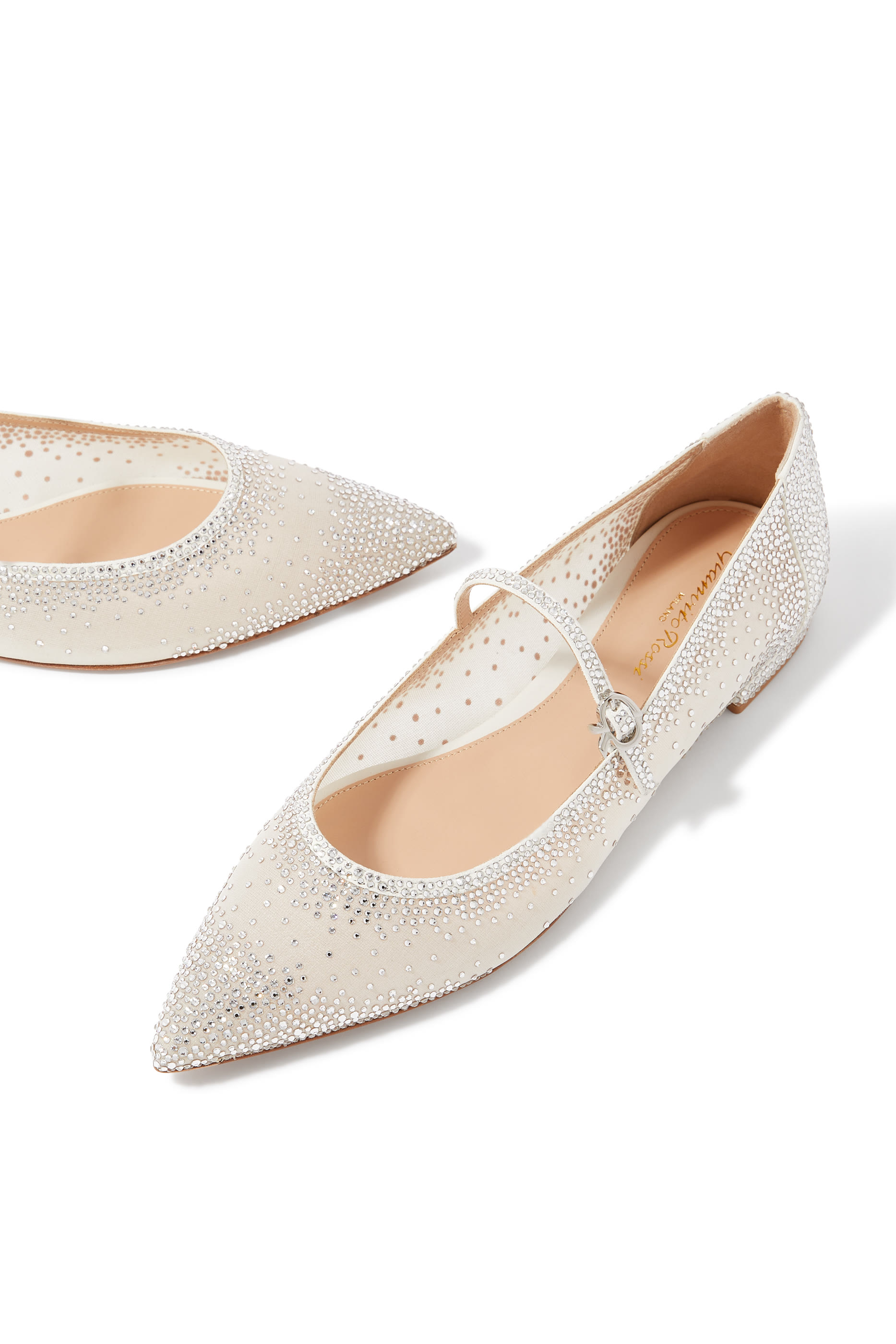 حذاء بالرينا رانيا بكعب مسطح شمواه أورجانزا