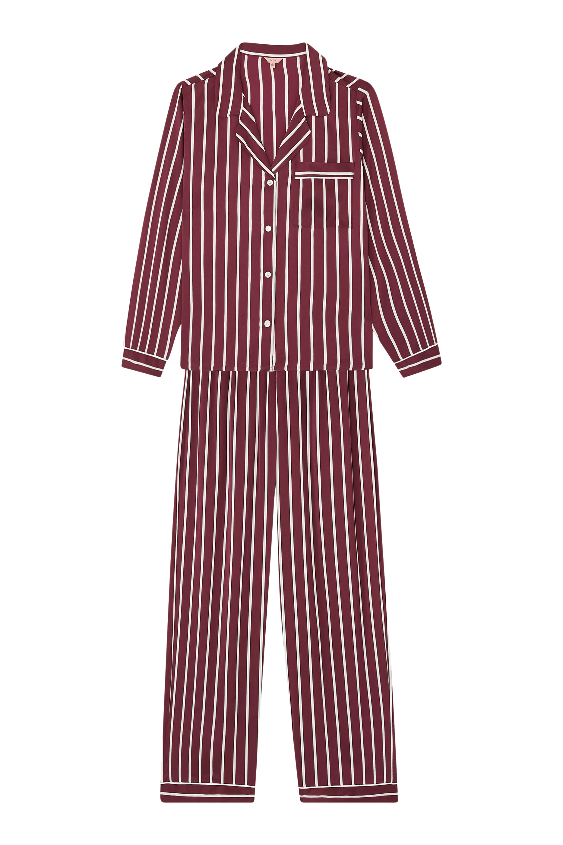 طقم بيجامة إينيز بقصة طويلة ونقشة حرير باهت