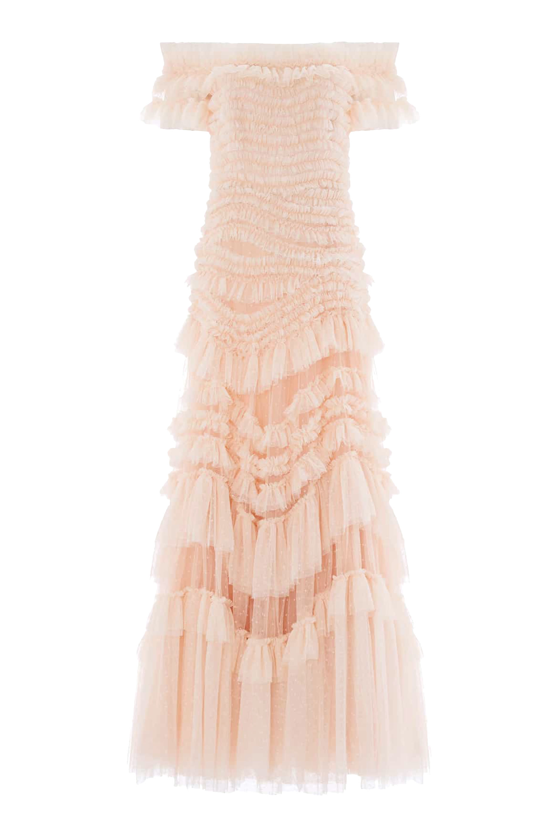 فستان سهرة وايلد روز بأكتاف متساقطة null