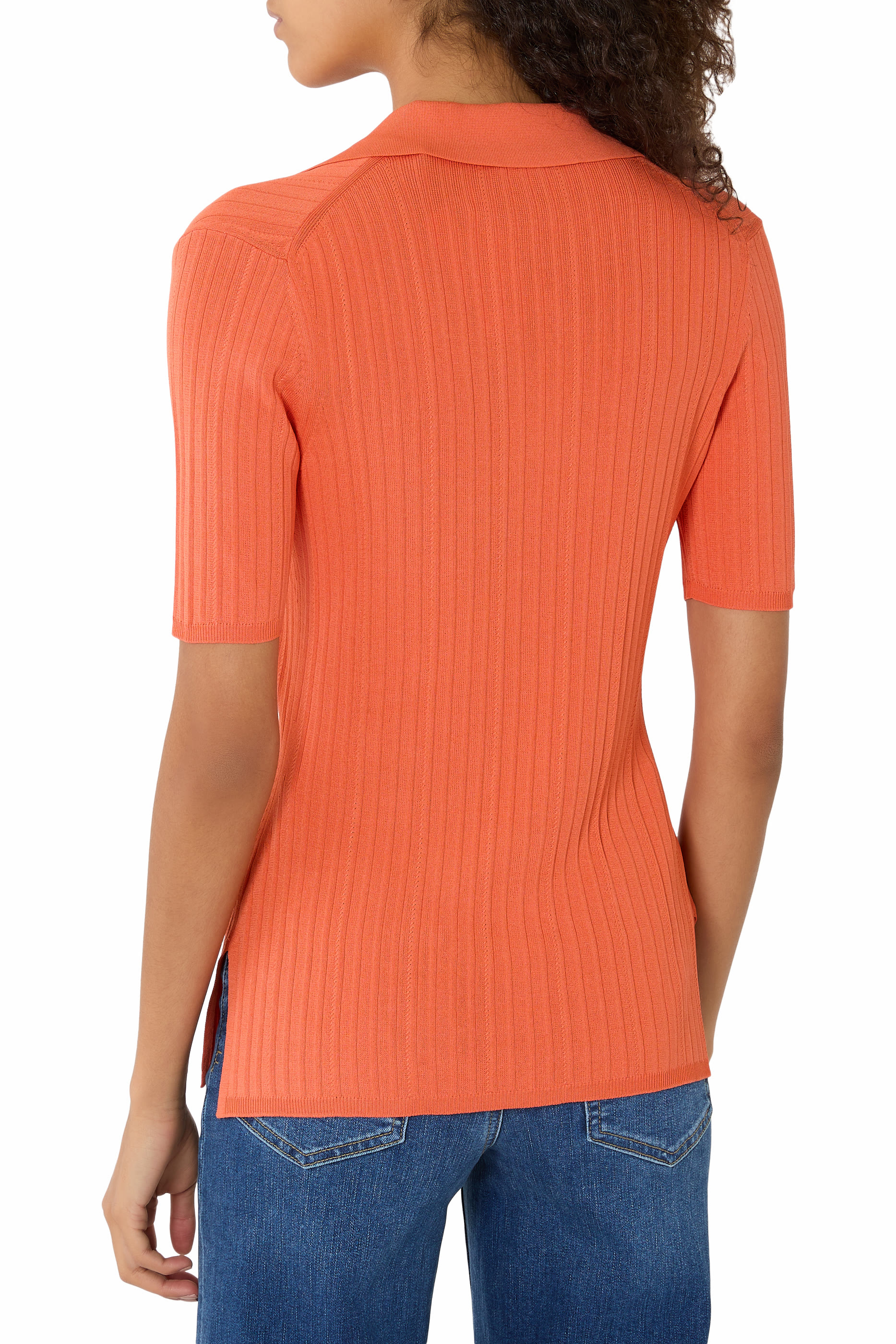 بلوزة بولو نسيج فيسكوز مضلع