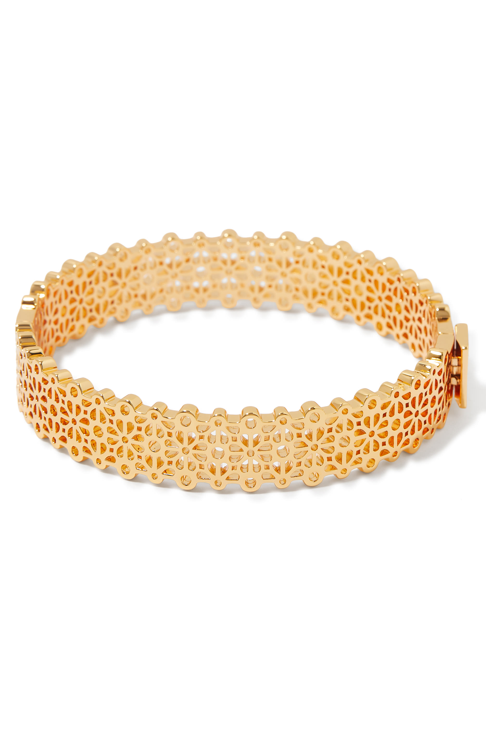 سوار رفيع بفتحات وزهور بالشكل البستوني