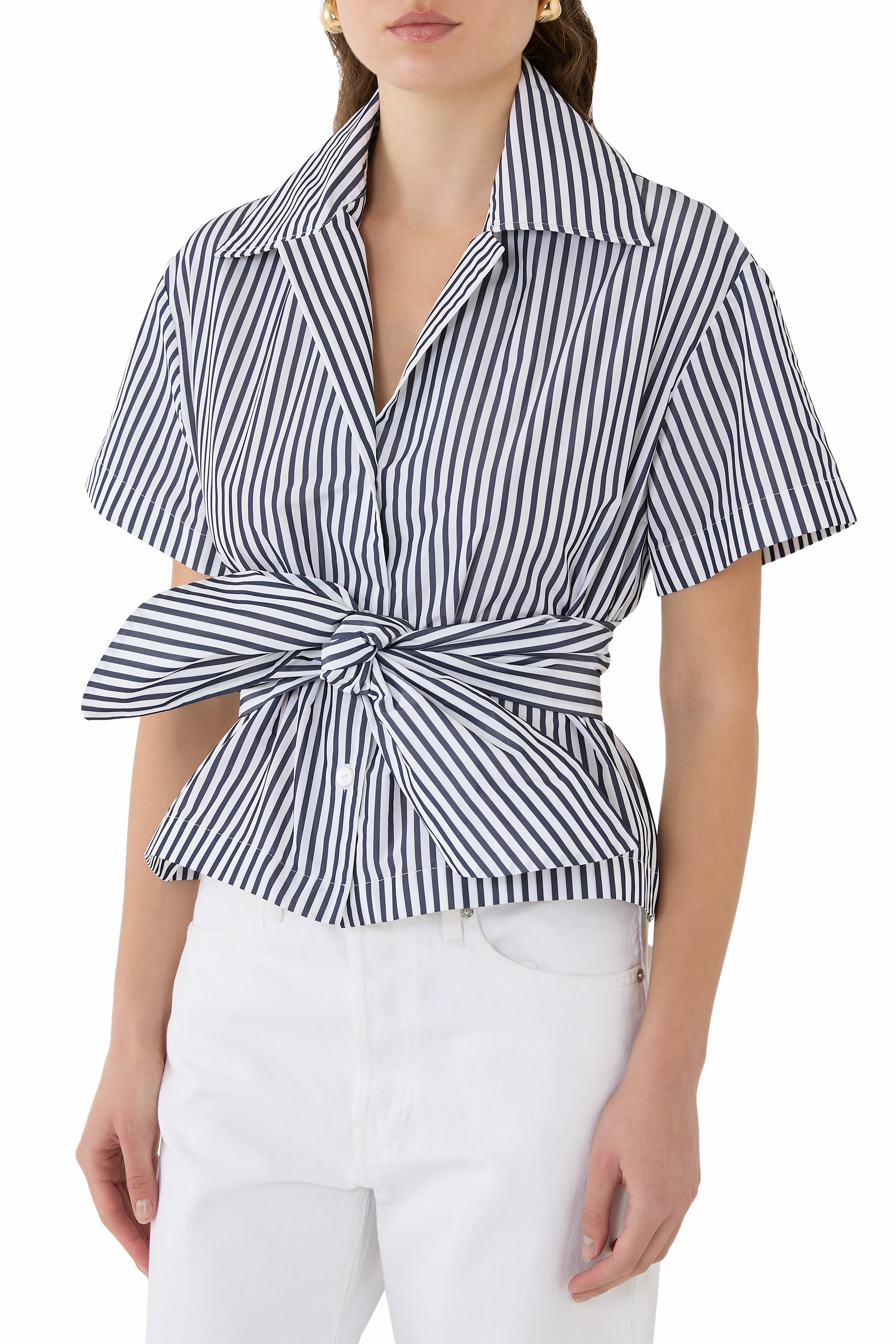 قميص مزين بعقدة فاي معاد تدويره